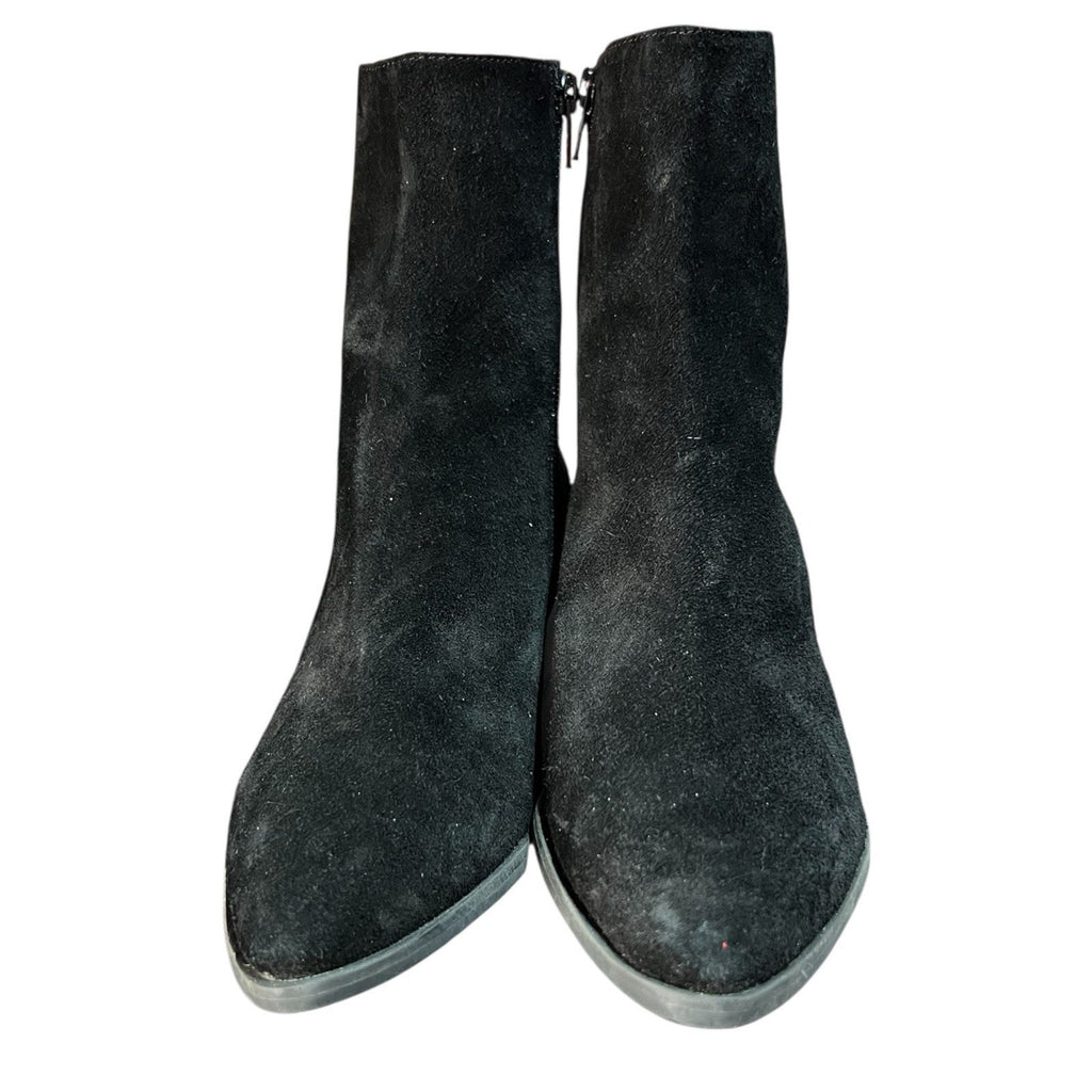 Lisa Vickey Black Suede Ankle Booties Women’s Size 7M With 2 In Heel