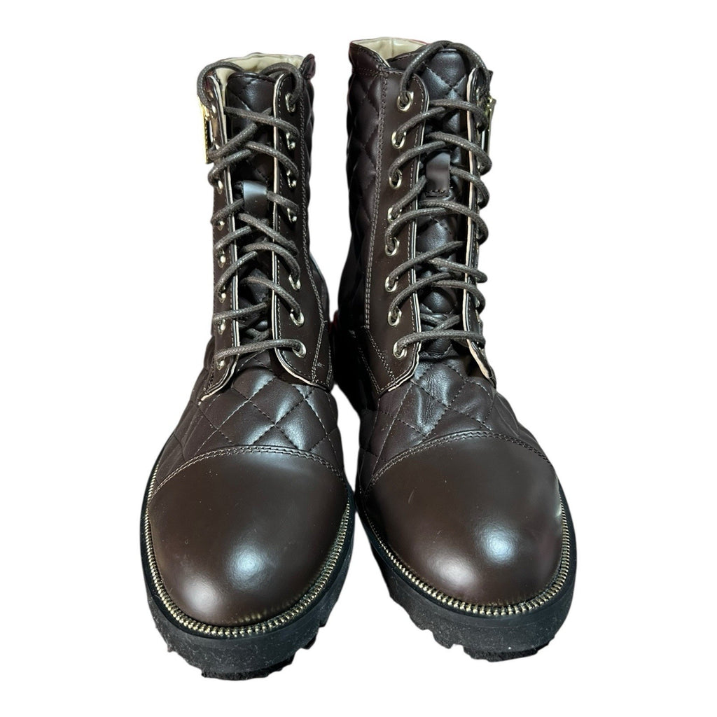 Ron White Tiffany Combat Boot Brown Calf Leather Women’s Shoe Size 7.5