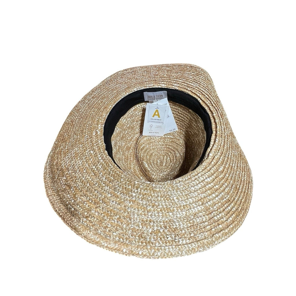 Brixton Joanna Hat Honey/Joe Blue Straw Hat NWT