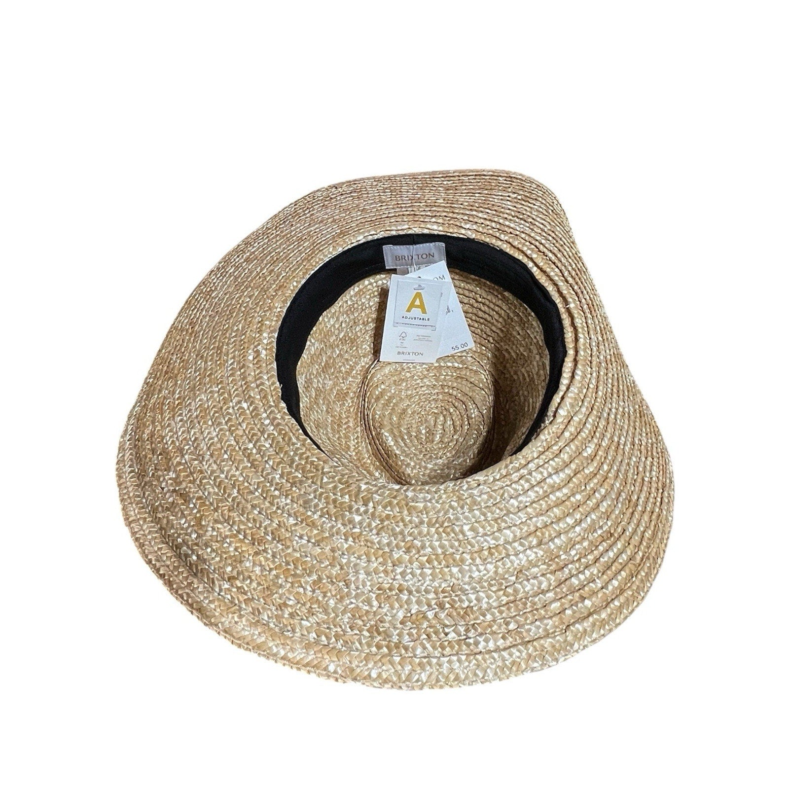 Brixton Joanna Hat Honey/Joe Blue Straw Hat NWT
