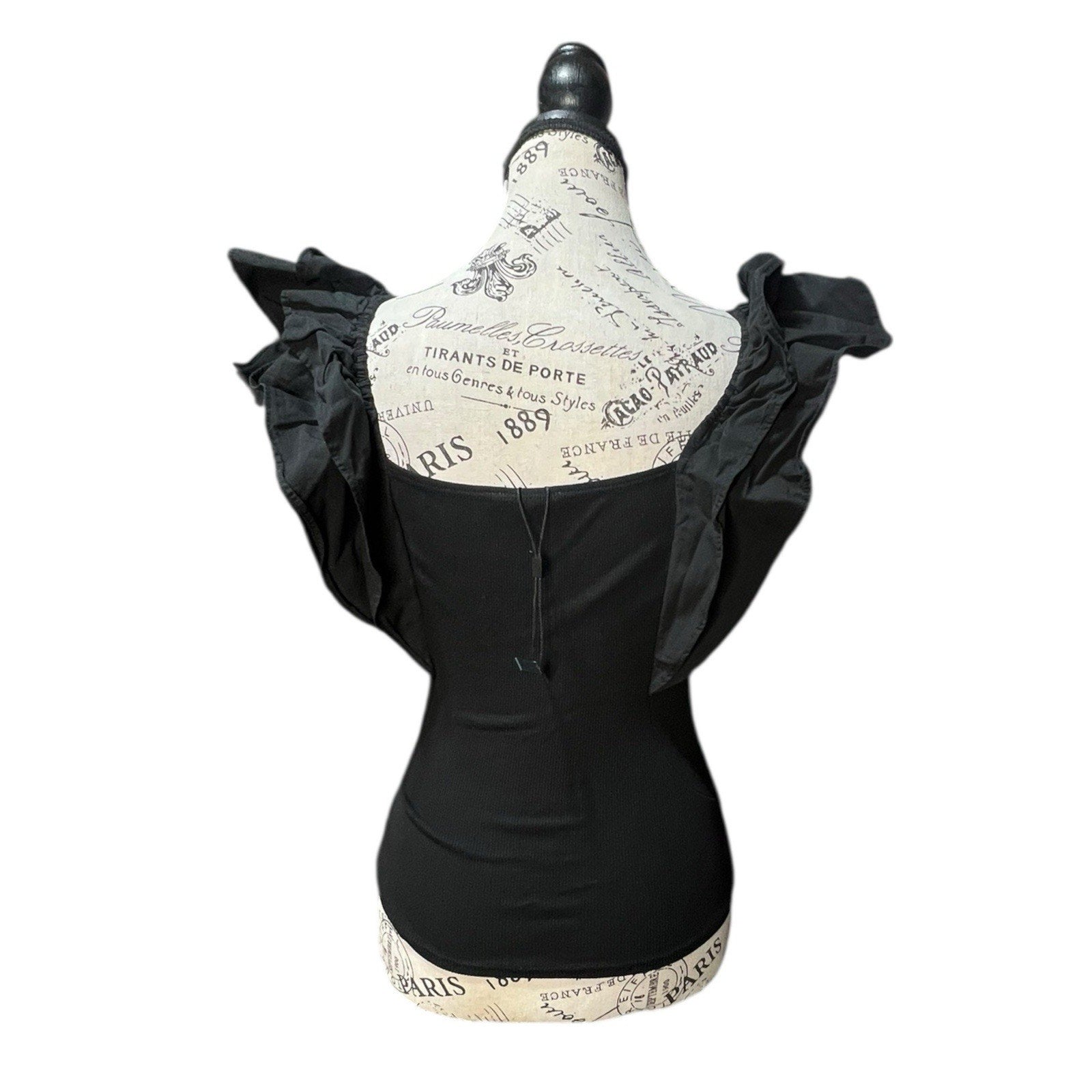 Joe’s Women’s Black Blouse With Ruffle Cap Sleeve Size XS