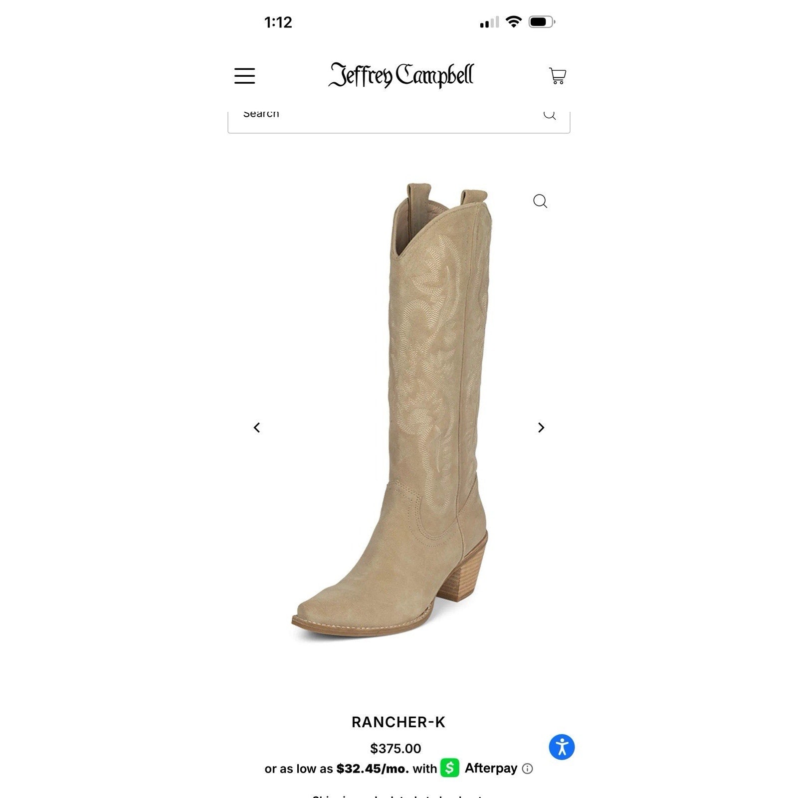 Jeffrey Campbell RANCHER-K boots in beige suede Women’s Shoe Size 8.5
