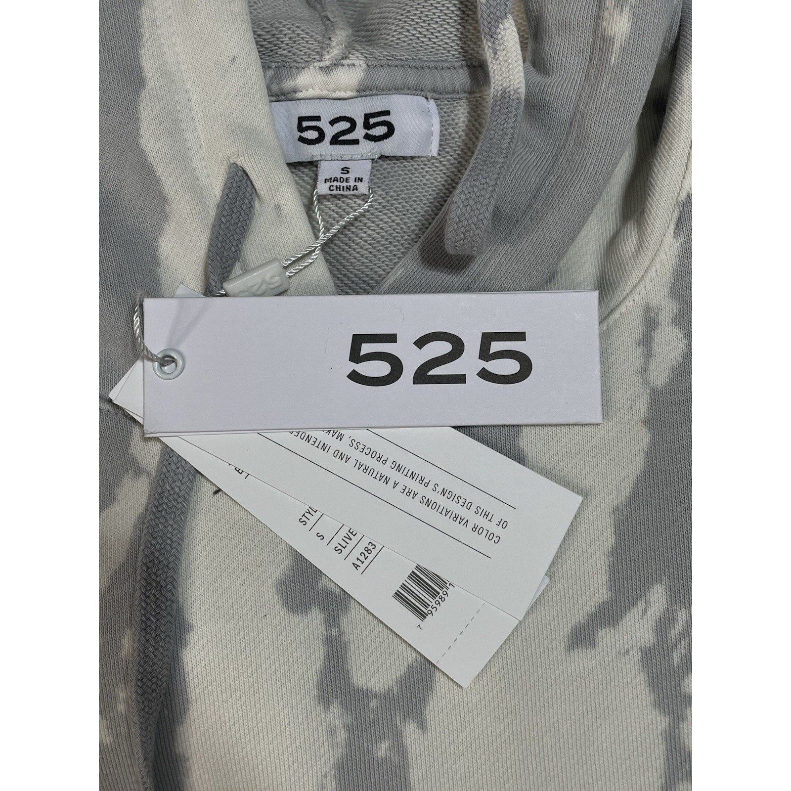 525 Revolve Gray White Hooded Tie-Dye Sweater Dress S NWT