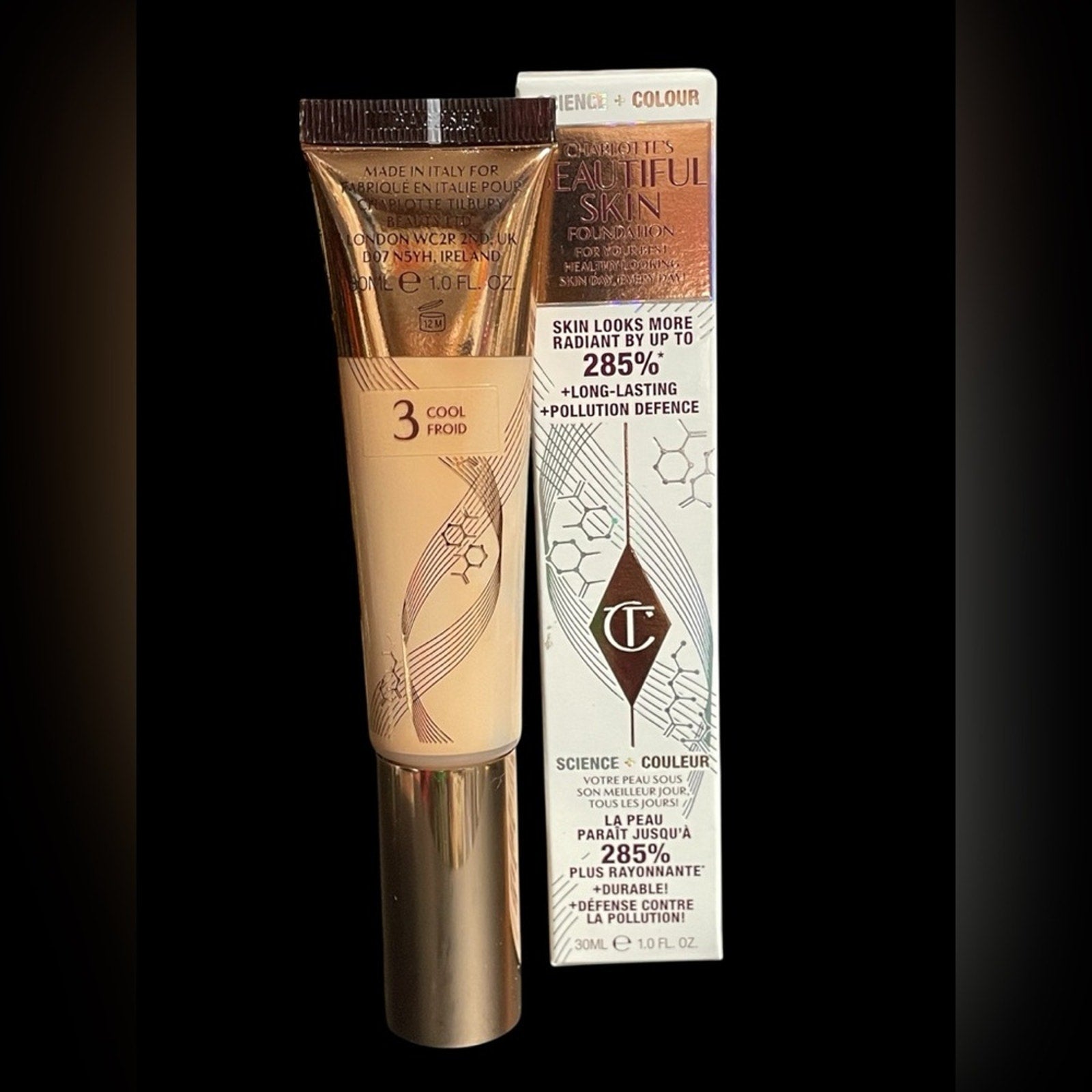 Charlotte Tilbury Radiant Skin Foundation in 3 Cool NIB