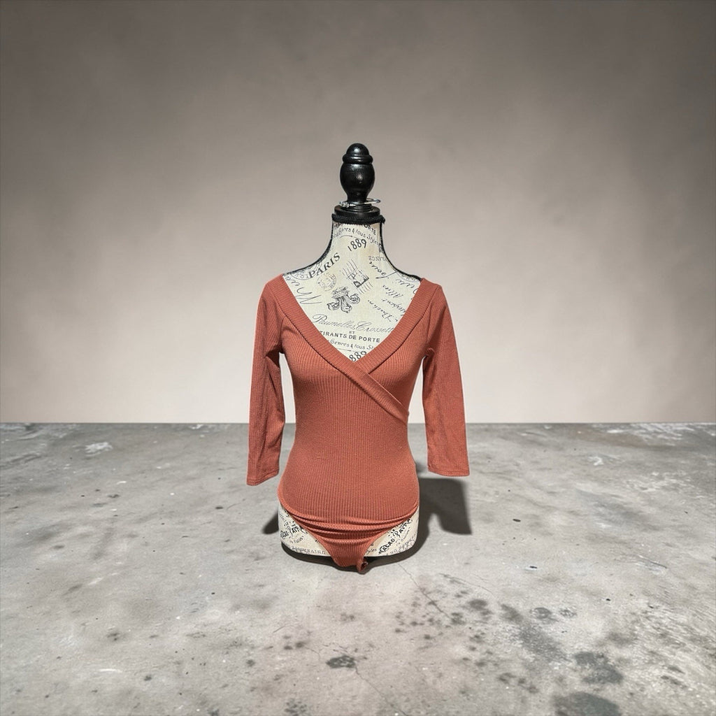 ASTR The Label 3/4 Sleeve Ribbed Bodysuit Women’s Size S NWOT
