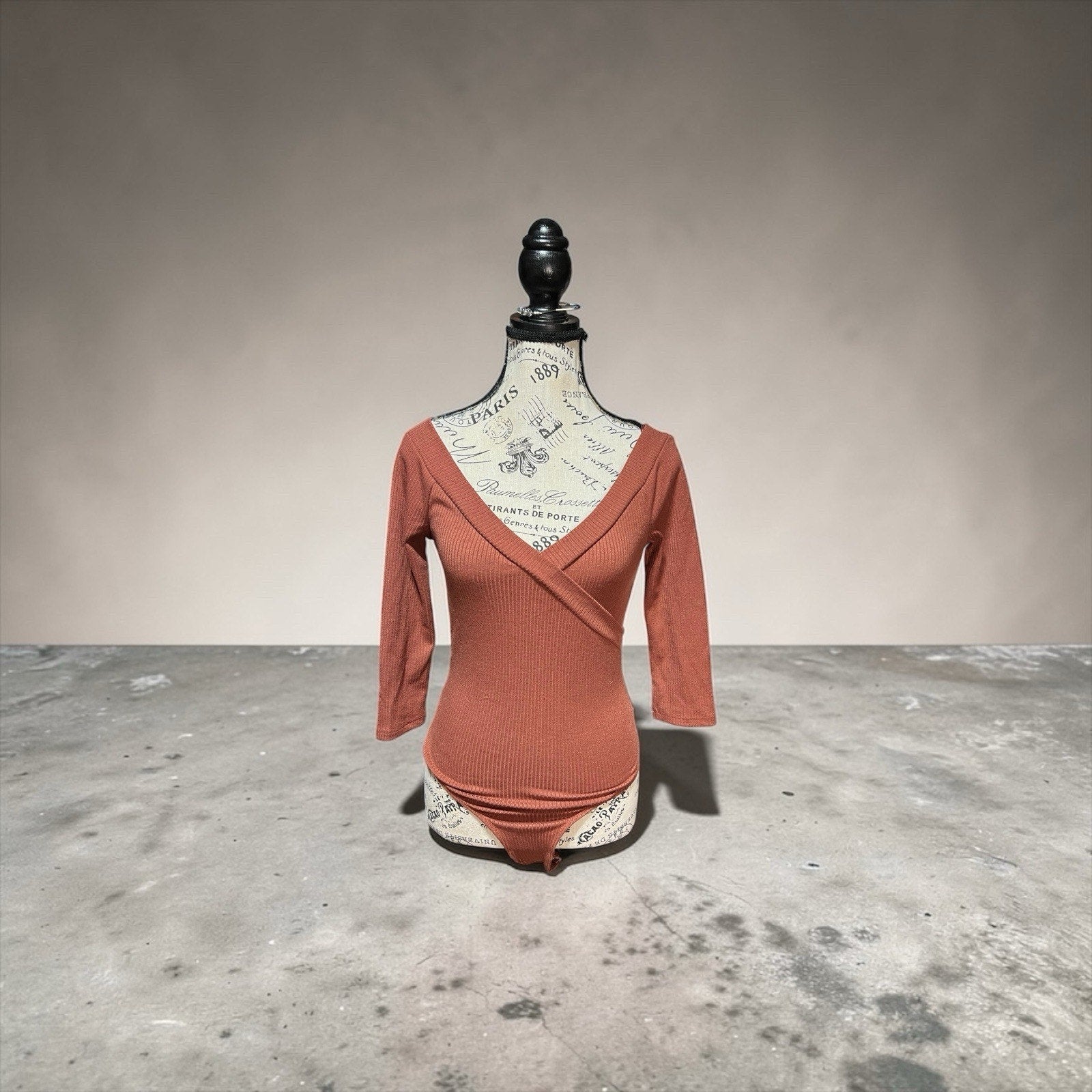 ASTR The Label 3/4 Sleeve Ribbed Bodysuit Women’s Size S NWOT