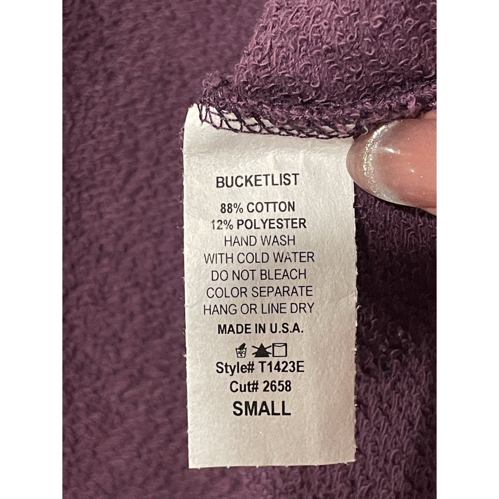 Bucket List Purple Cropped Fleece - Oversized Small New