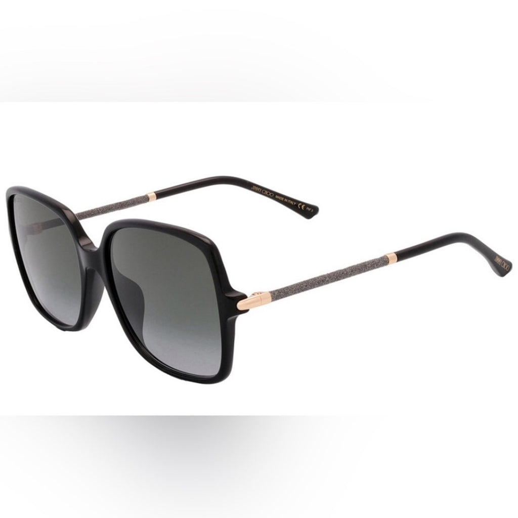 Jimmy Choo elegant Black Gradient Lens Sunglasses NIB MSRP $354