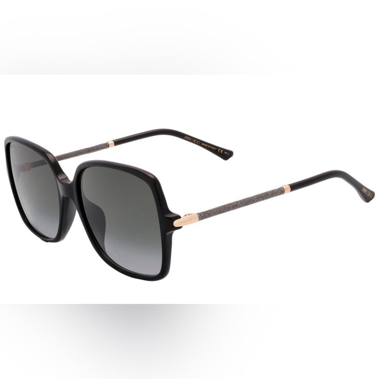 Jimmy Choo elegant Black Gradient Lens Sunglasses NIB MSRP $354