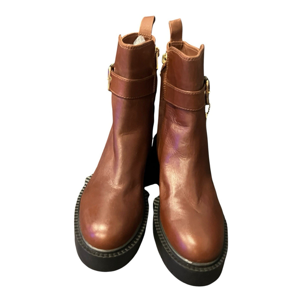 Coach Lacey booties Brown Leather Women’s Shoe Size 6.5