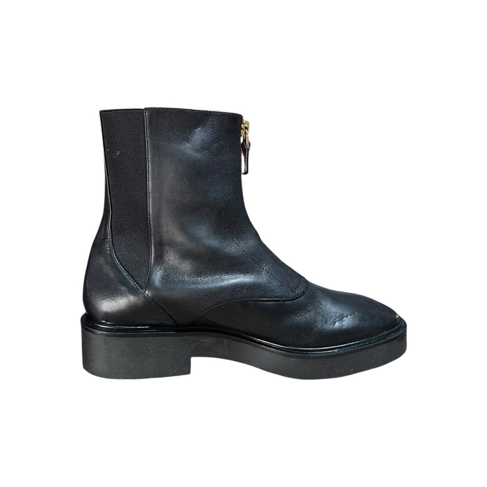 Stuart Weitzman Lodge Zip Bootie Black Leather Women’s Shoe Size 7 b