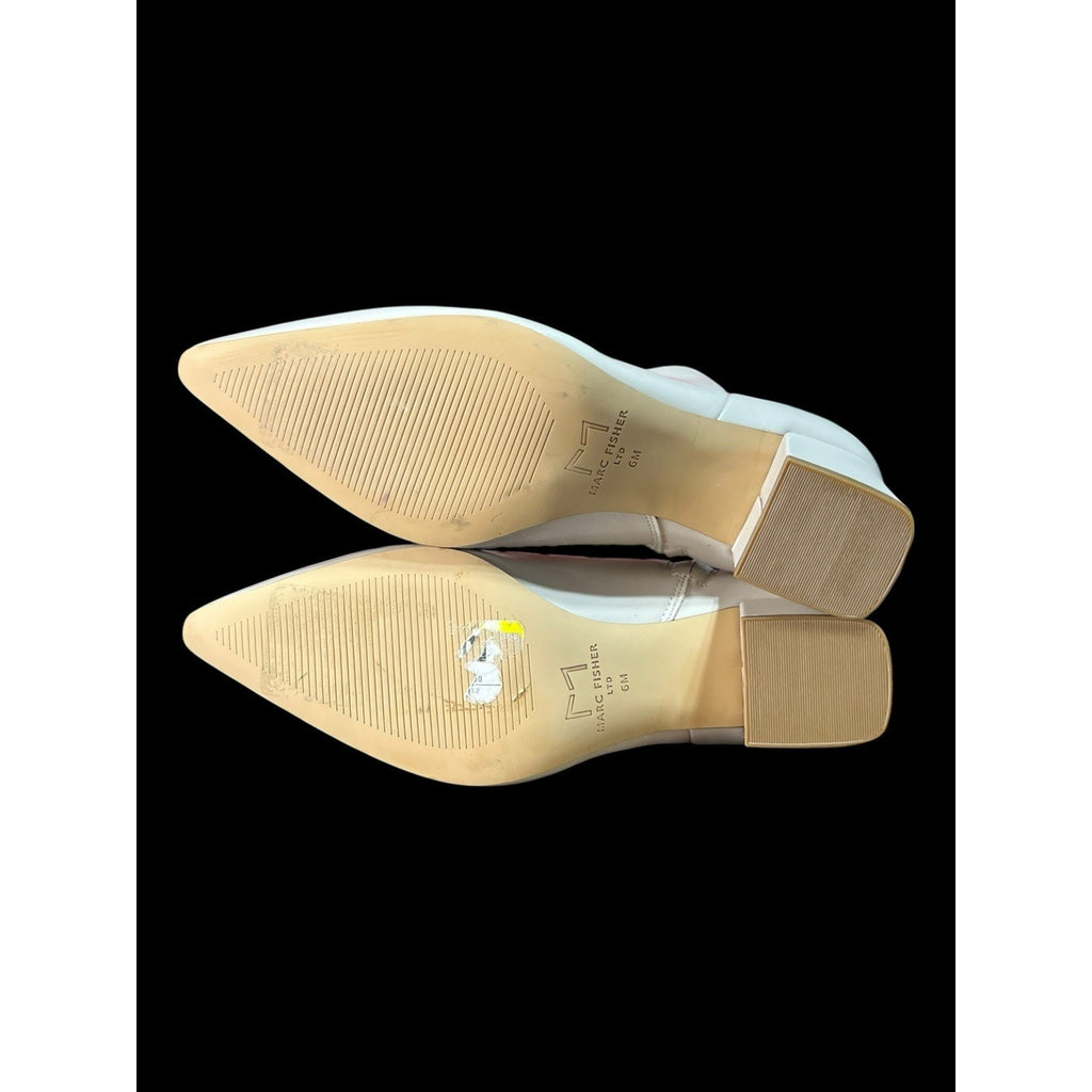 Marc Fisher JARLI POINTY IVORY LEATHER ANKLE BOOTIE Women’s Shoe Size 6M