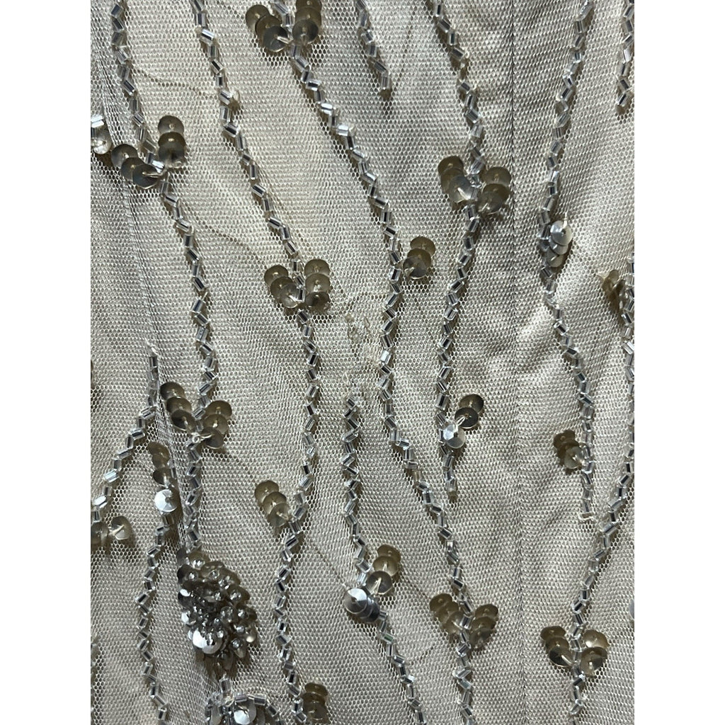 Jkara Beige Beaded Maxi Dress Women’s Size 16