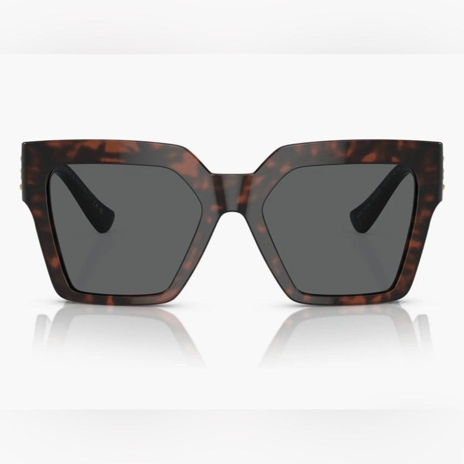 Versace Black Sunglasses with Gold Medusa Detail Havana $520