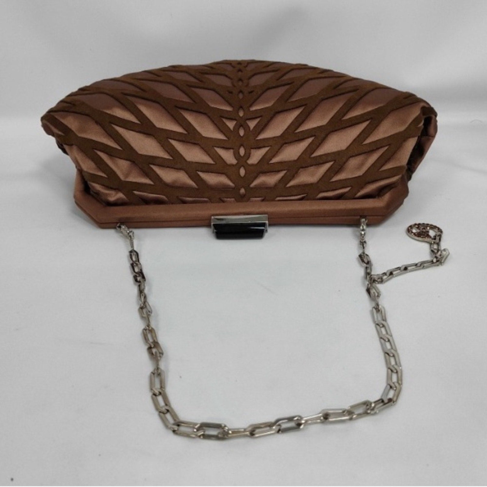 Giorgio Armani Brown Satin and Suede Beaded Women's Evening bag