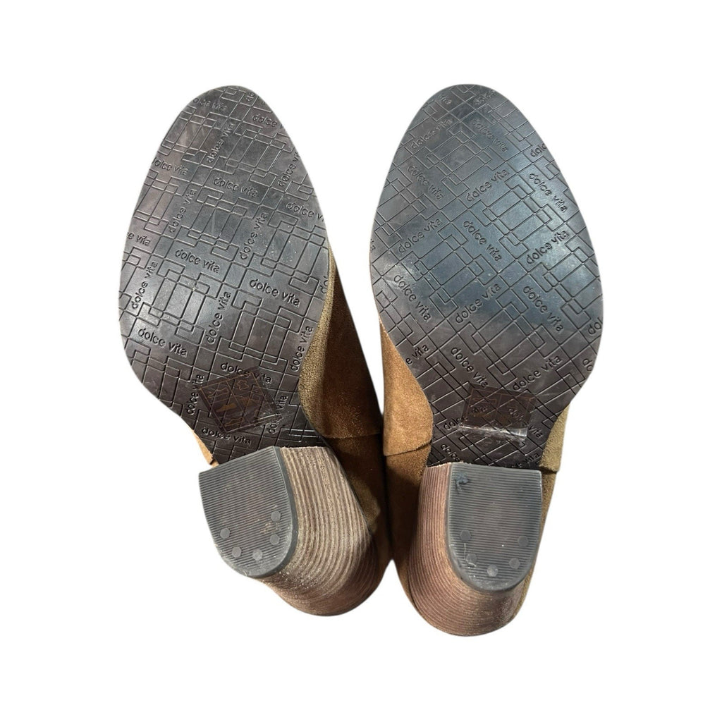 Dolce Vita Haken brown suede slip-on ankle booties Women’s Shoe Size 5.5