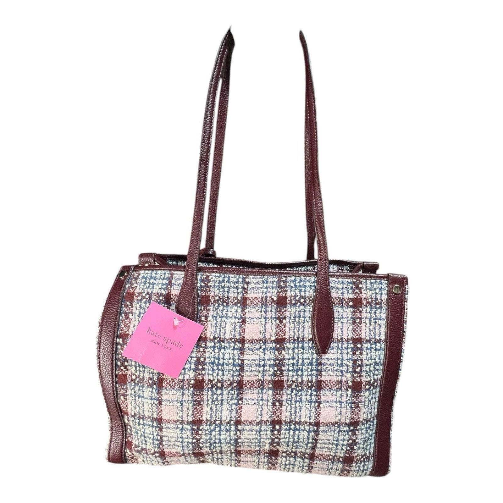 Kate Spade New York Market Medium Tote is crafted from cozy tweed And Leather