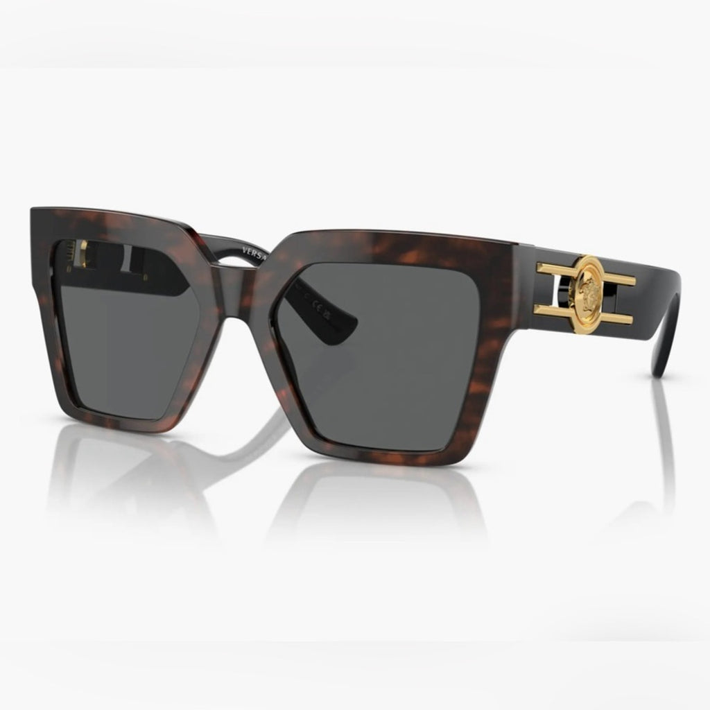 Versace Black Sunglasses with Gold Medusa Detail Havana $520