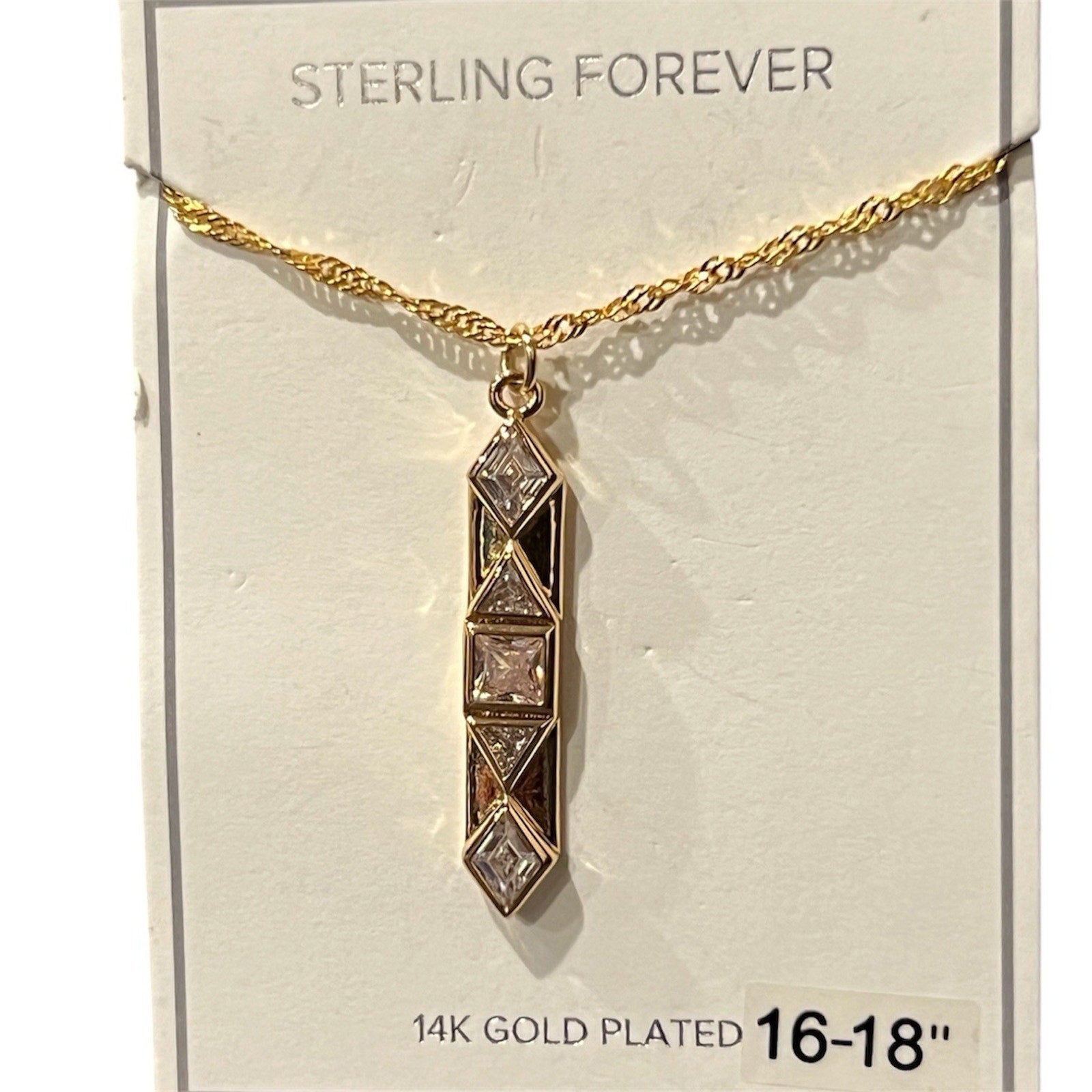 Sterling Forever necklace 14K gold-plated with cubic zirconia