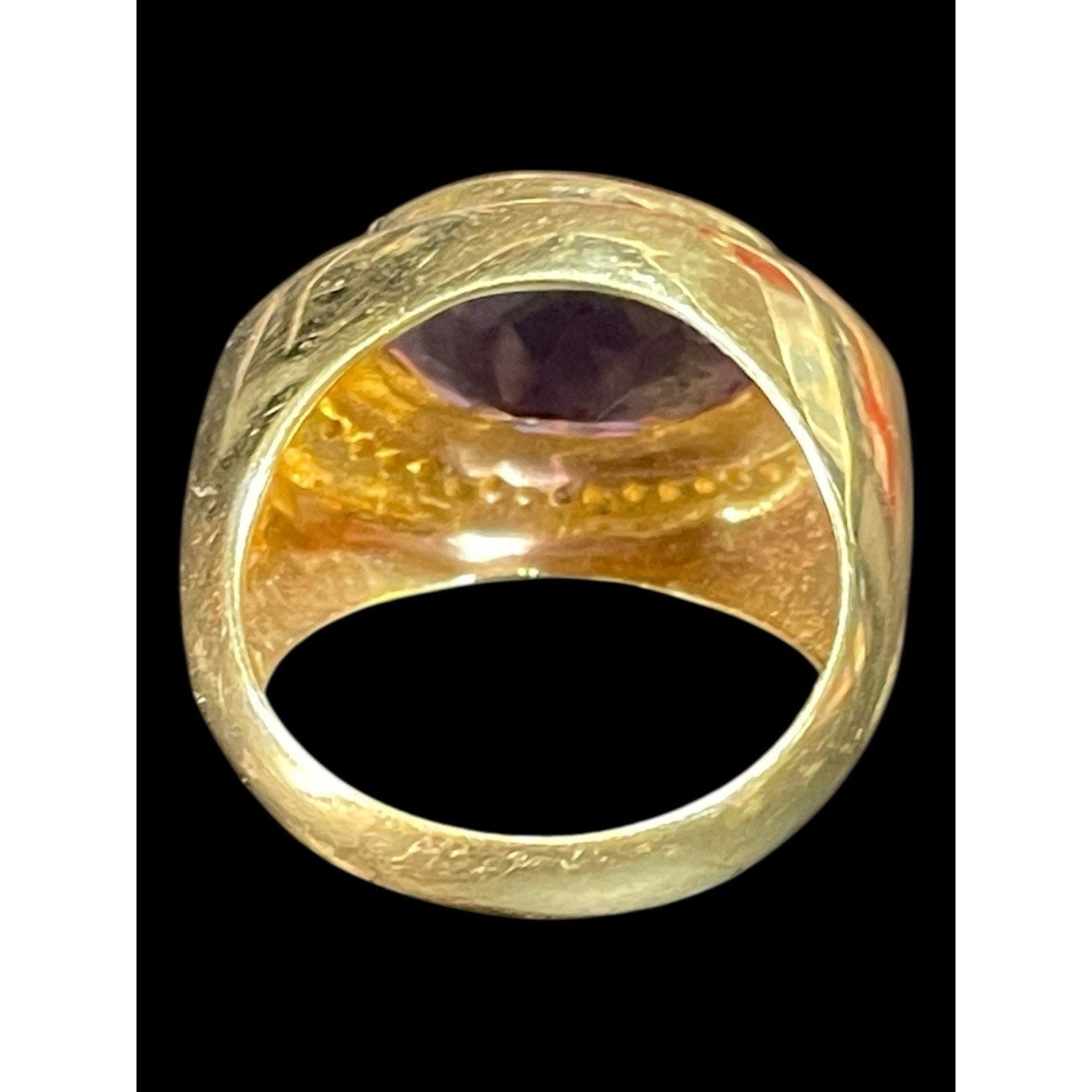 Vintage 14k Gold Diamond And Amethyst Ring 7 Grams Size 7