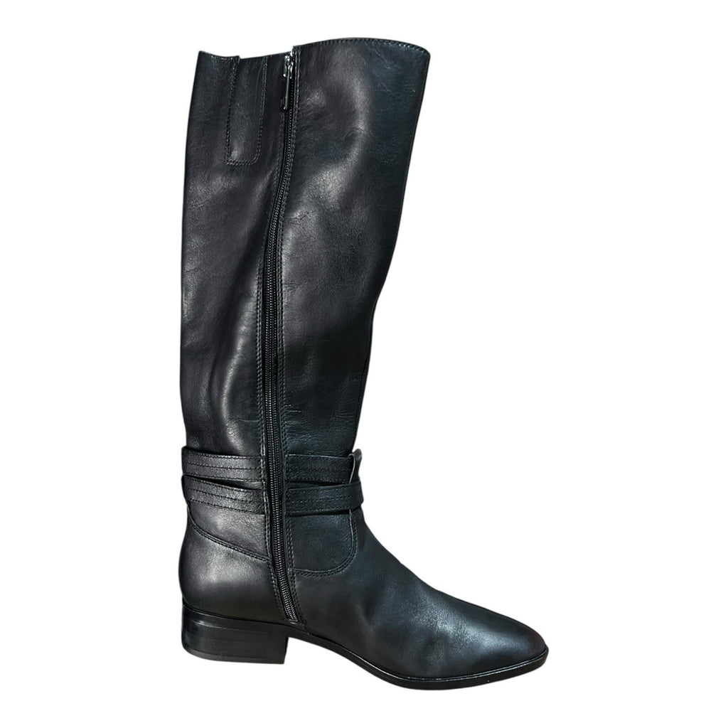 Naturalizer Women's Reid High Shaft Riding Boots in black leather Size 10