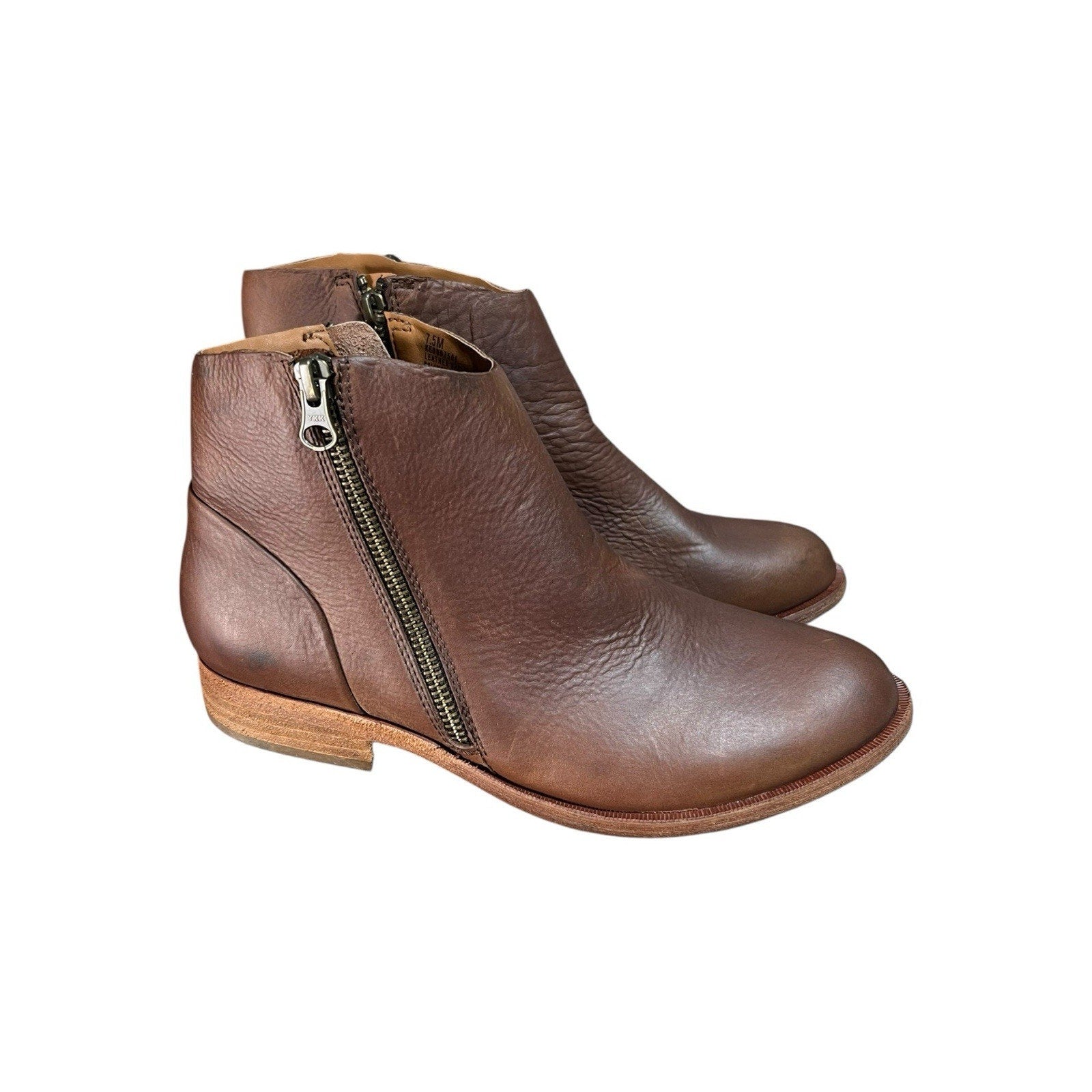 Korke-Ease Brown Leather Ankle Booties Women’s Shoe Size 7.5