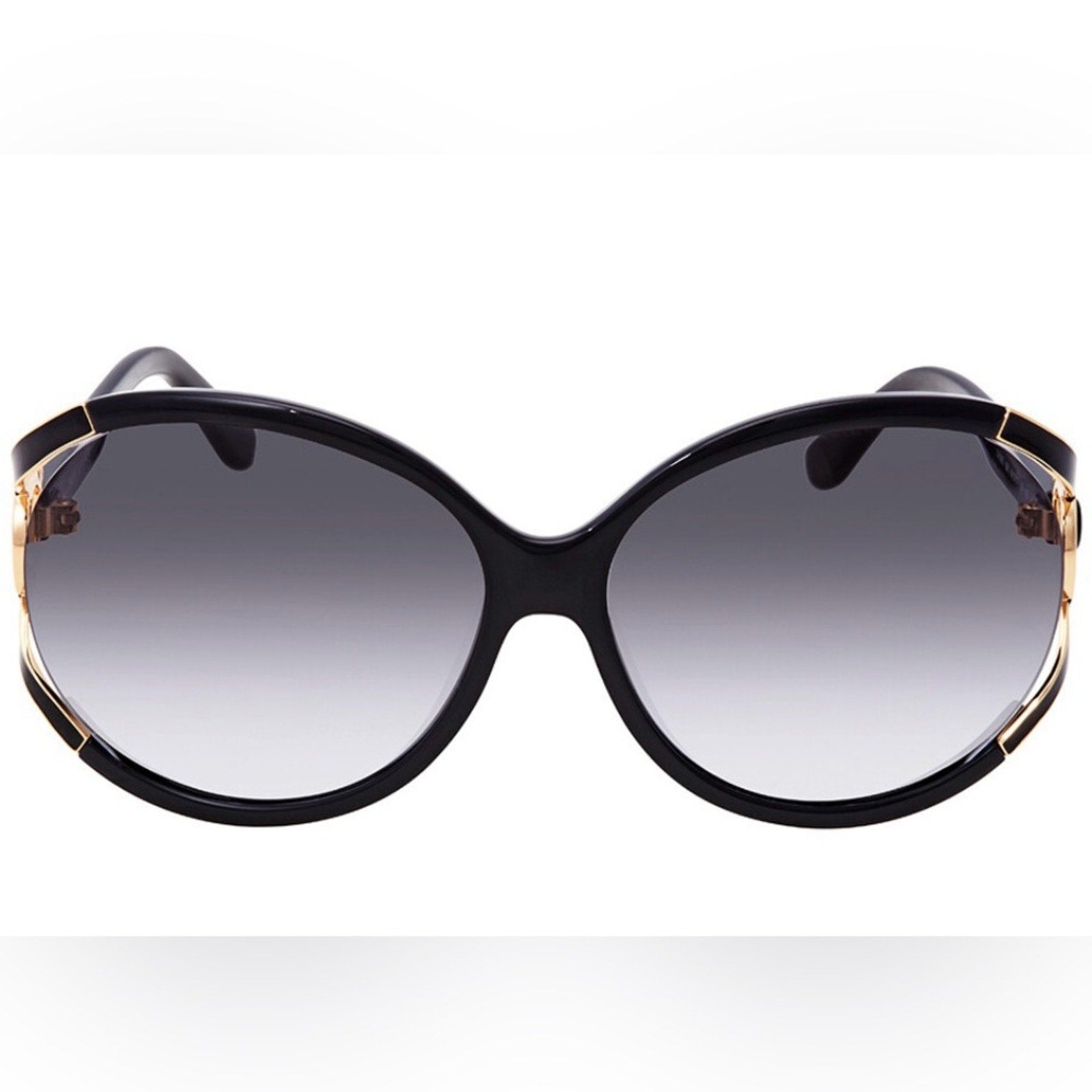 Salvatore Ferragamo Black Oval Sunglasses NIB MSRP $295