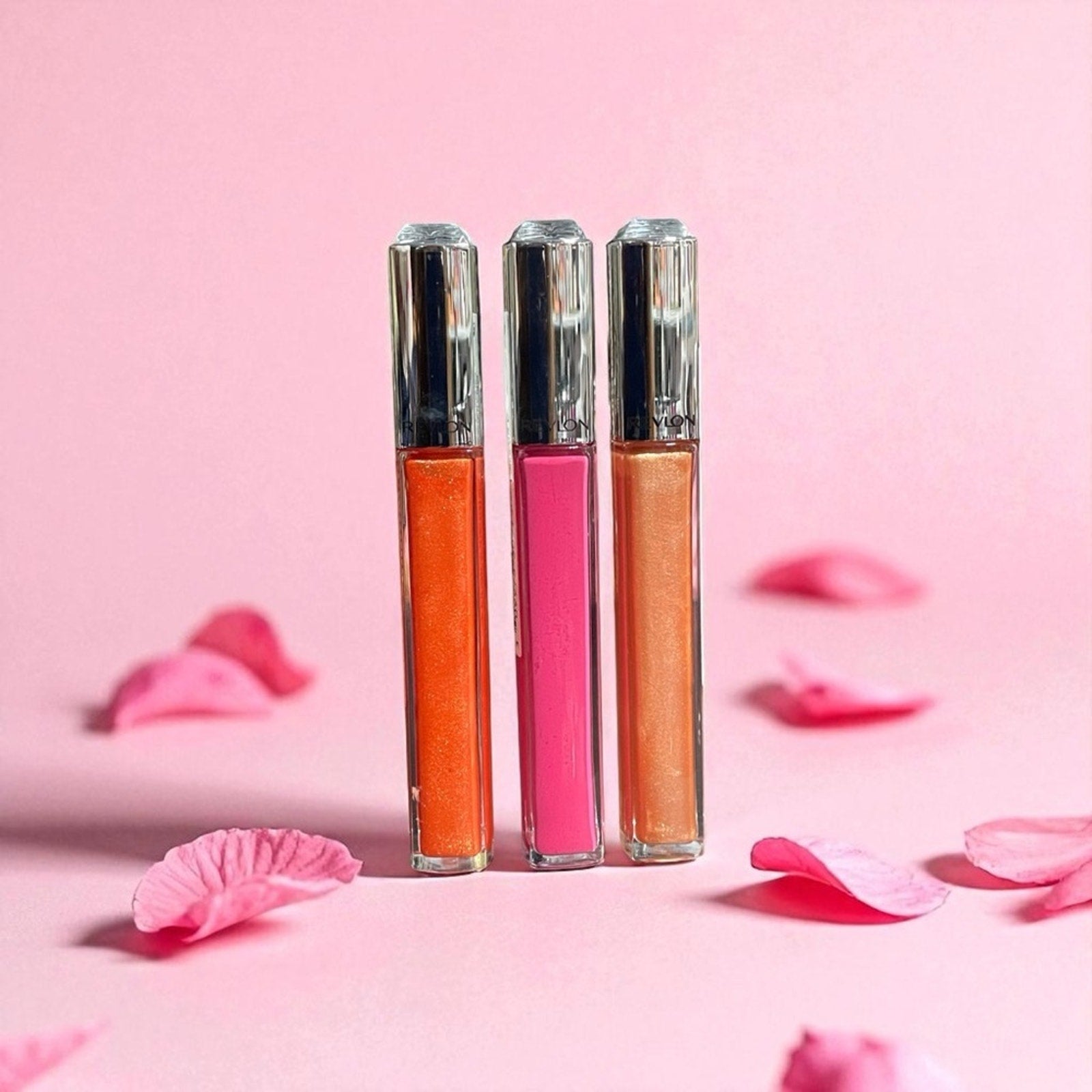 Revlon Vibrant Lip Gloss Set - Orange, Pink, and Peach Fall Colors New