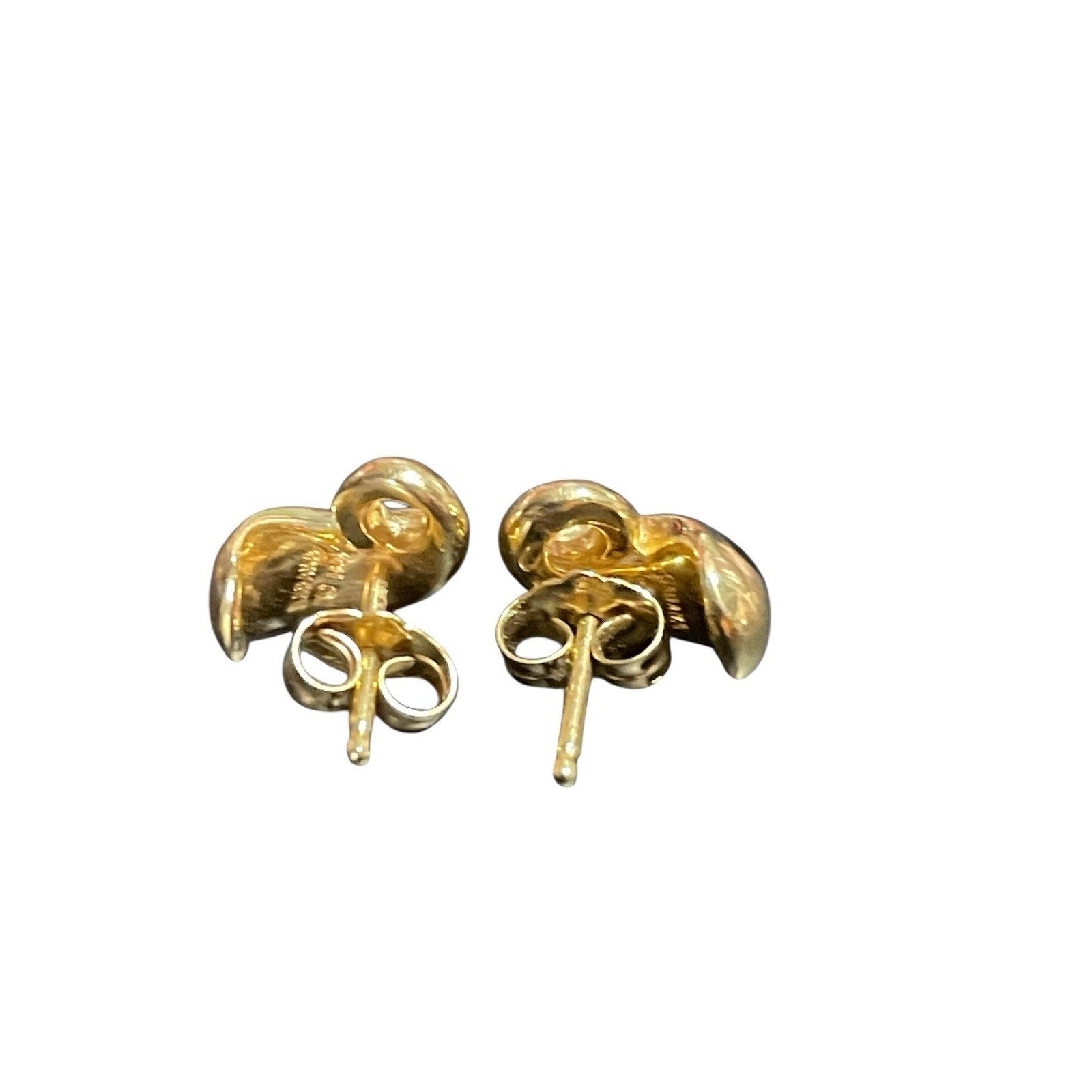 Vintage Kabana Black Onyx Inlay 14 K Yellow Gold Earring