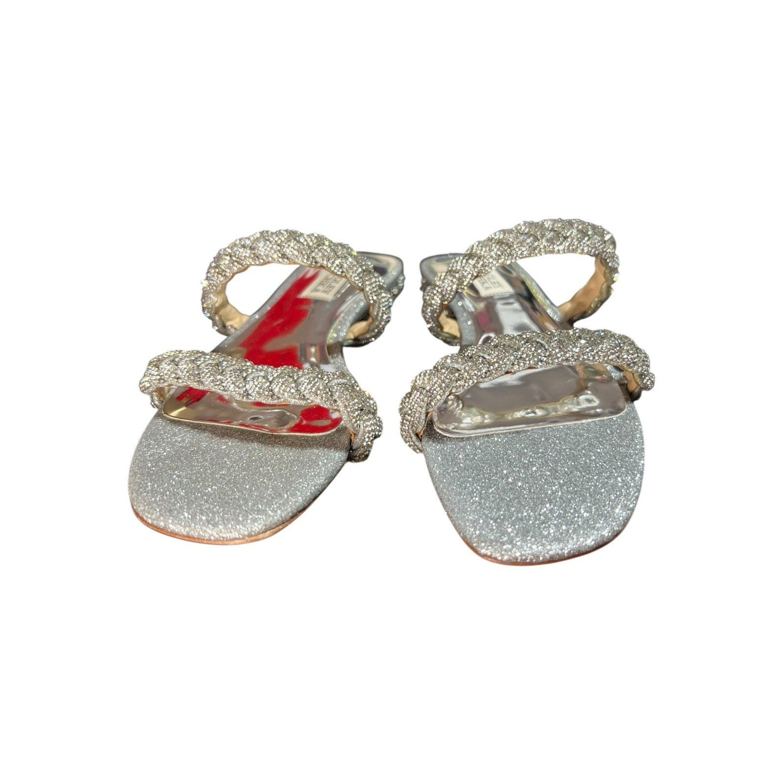 Badgley Mischka Femme Flat Sandal – Size Five-and-a-Half – Sleek, Sparkly,
