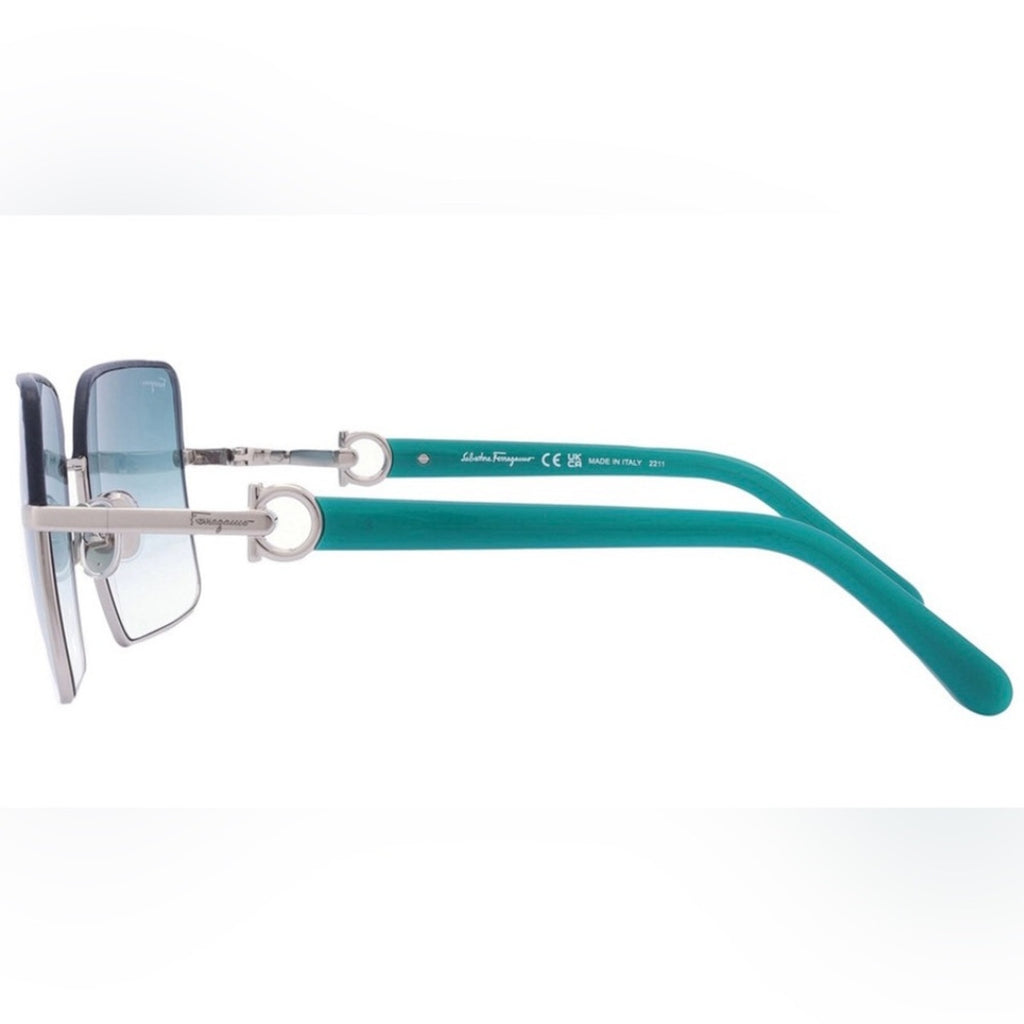 Salvatore Ferragamo Teal Gradient Sunglasses for Women NWT