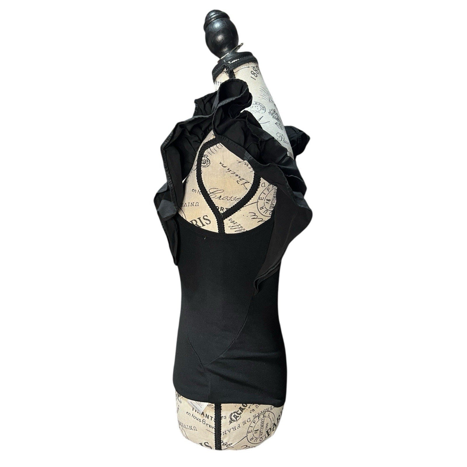 Joe’s Women’s Black Blouse With Ruffle Cap Sleeve Size XS