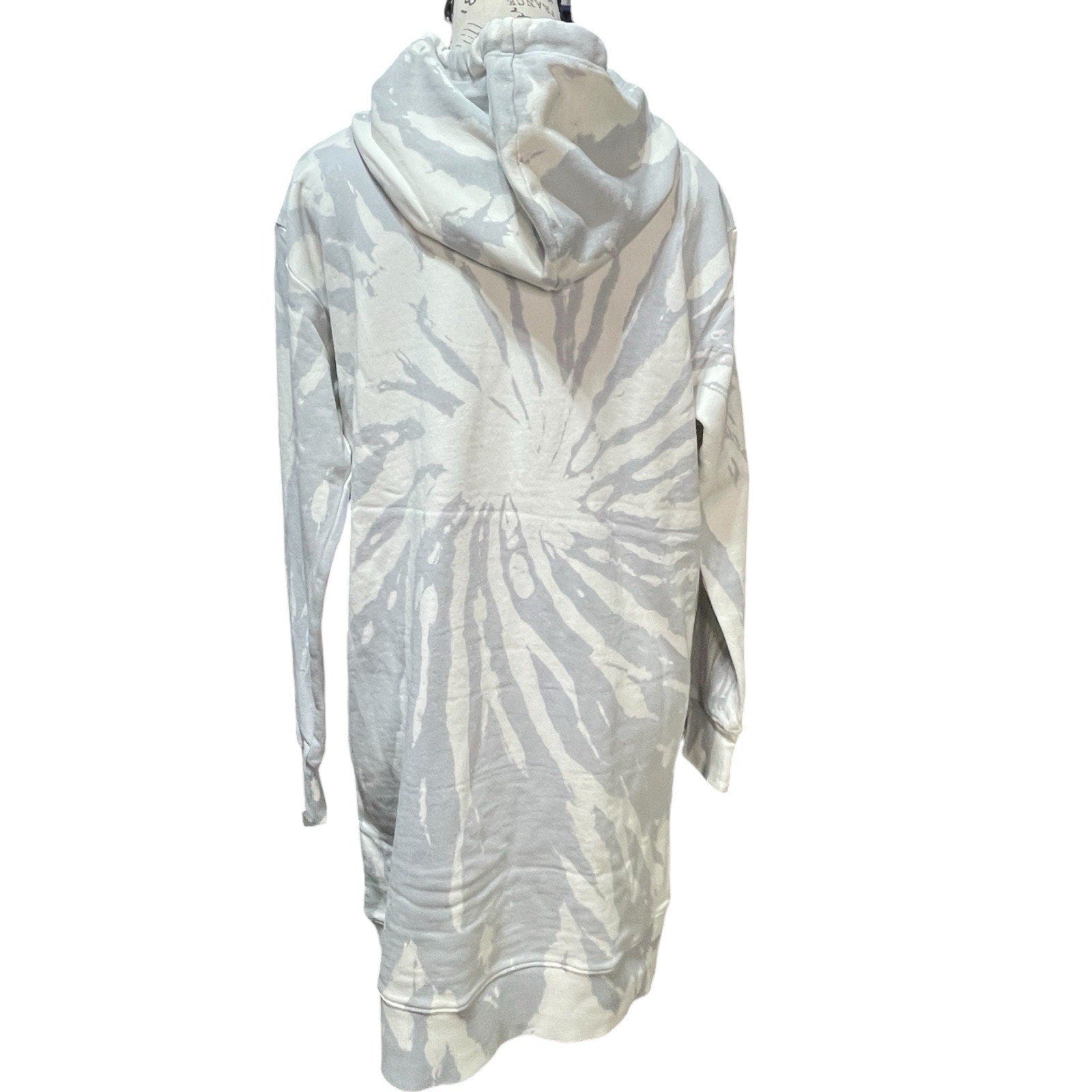 525 Revolve Gray White Hooded Tie-Dye Sweater Dress S NWT