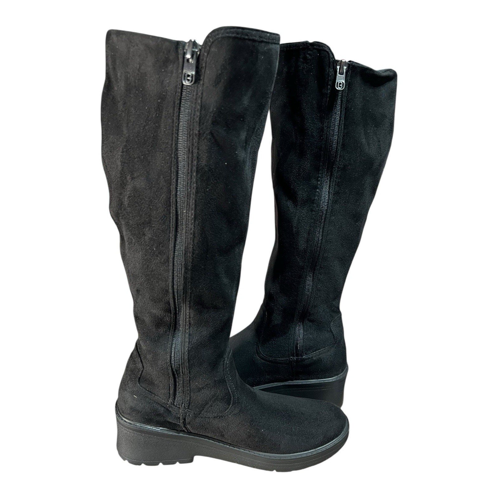 BZEES Black Vegan Knee High Boots Women’s Shoe Size 6.5M