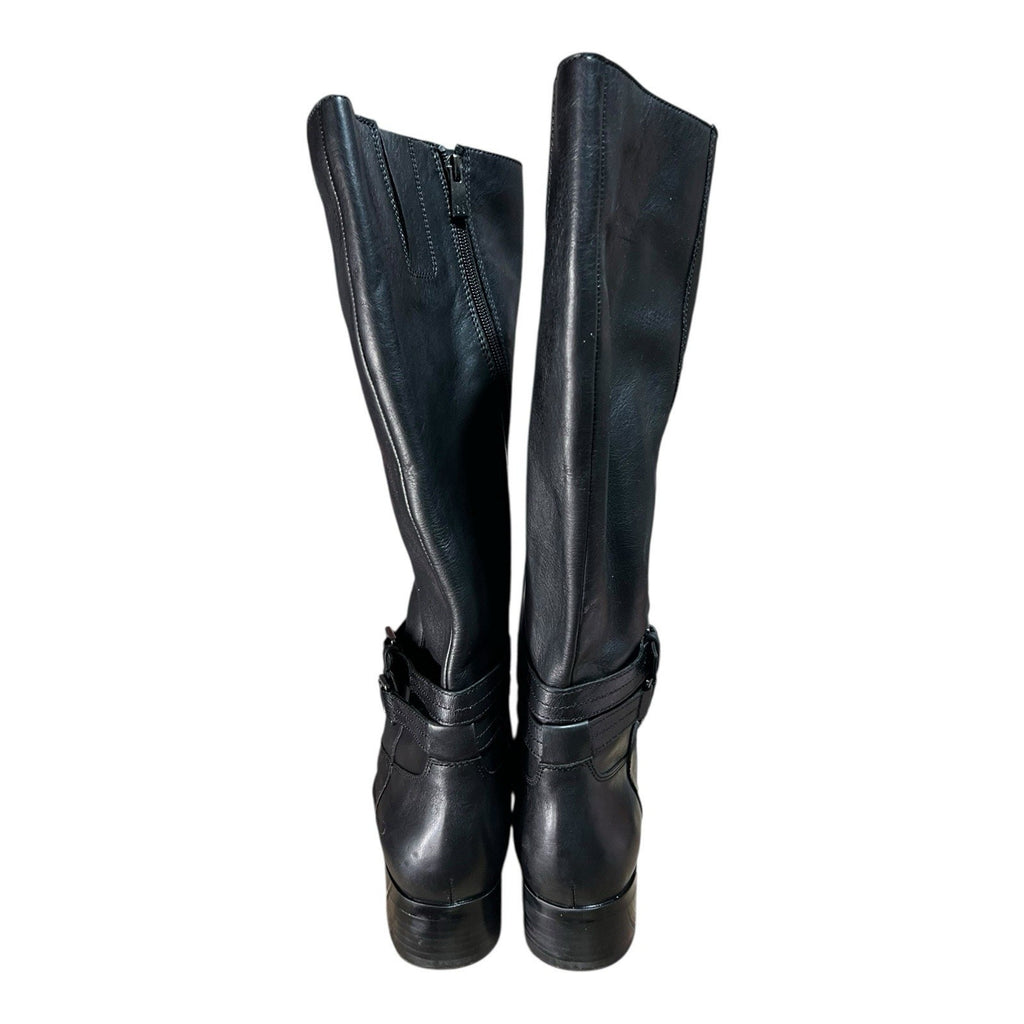 Naturalizer Women's Reid High Shaft Riding Boots in black leather Size 10