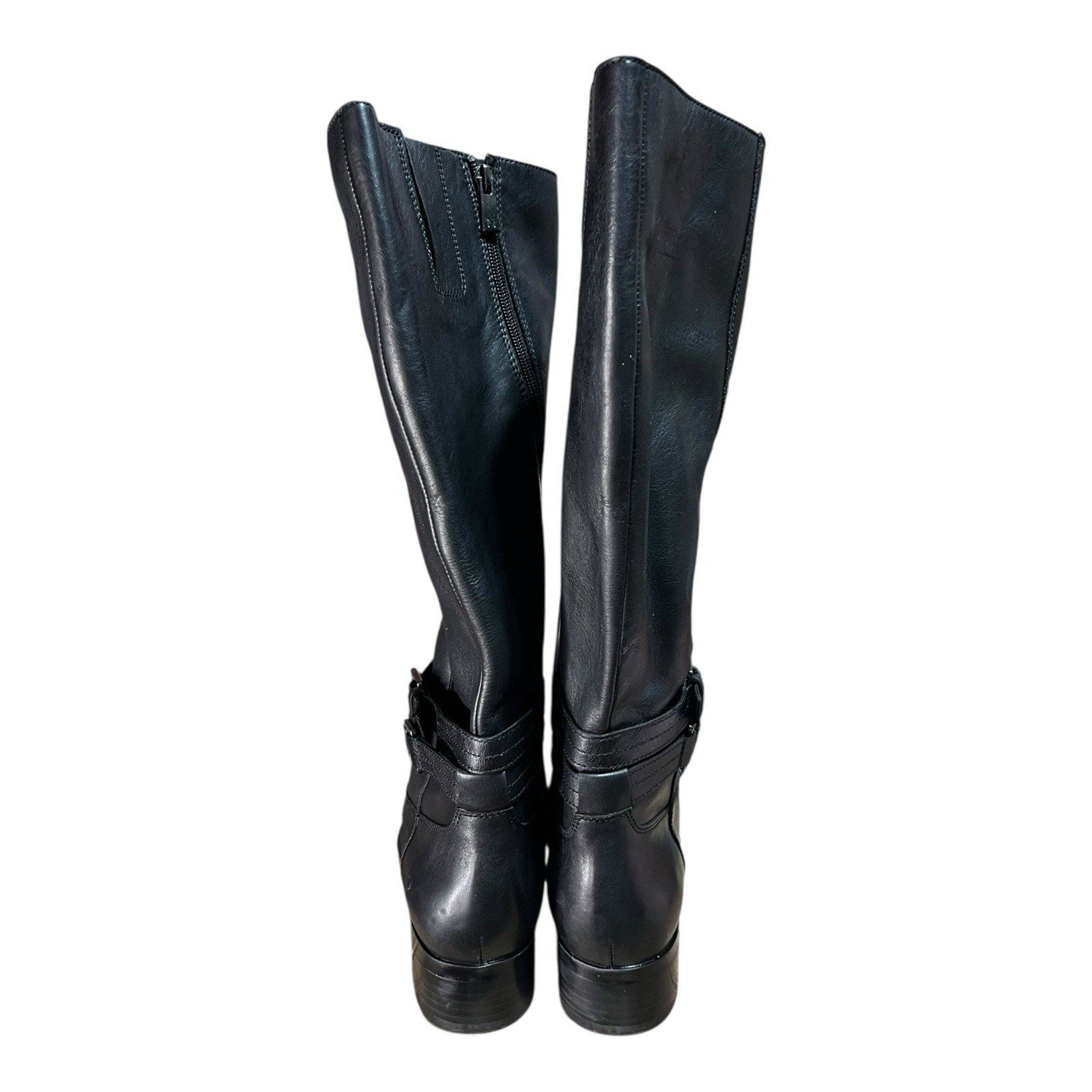 Naturalizer Women's Reid High Shaft Riding Boots in black leather Size 10