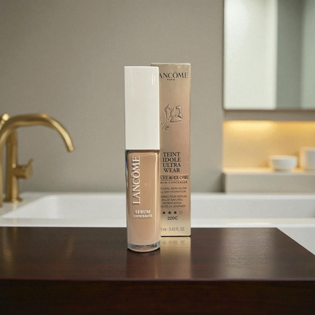 Lancôme Teint Idole Ultra Wear Care and Glow serum Concelar 220c