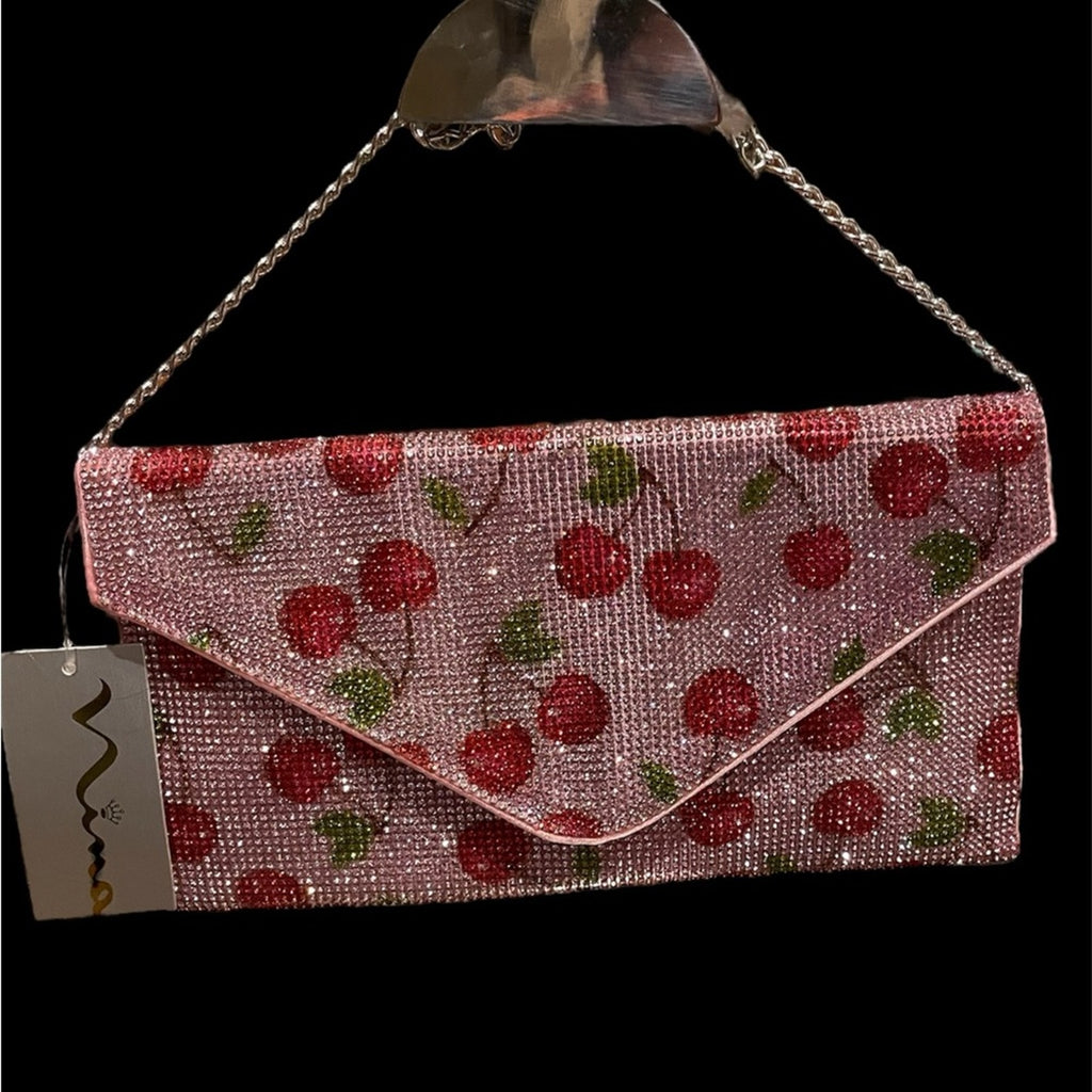 Nina Cherry Rhinestone Clutch NWT