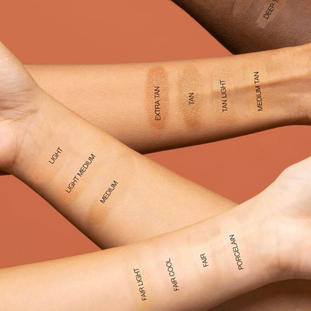 GloWish Luminous Pressed Powder Medium skin tones w/ neutral undertones Huda
