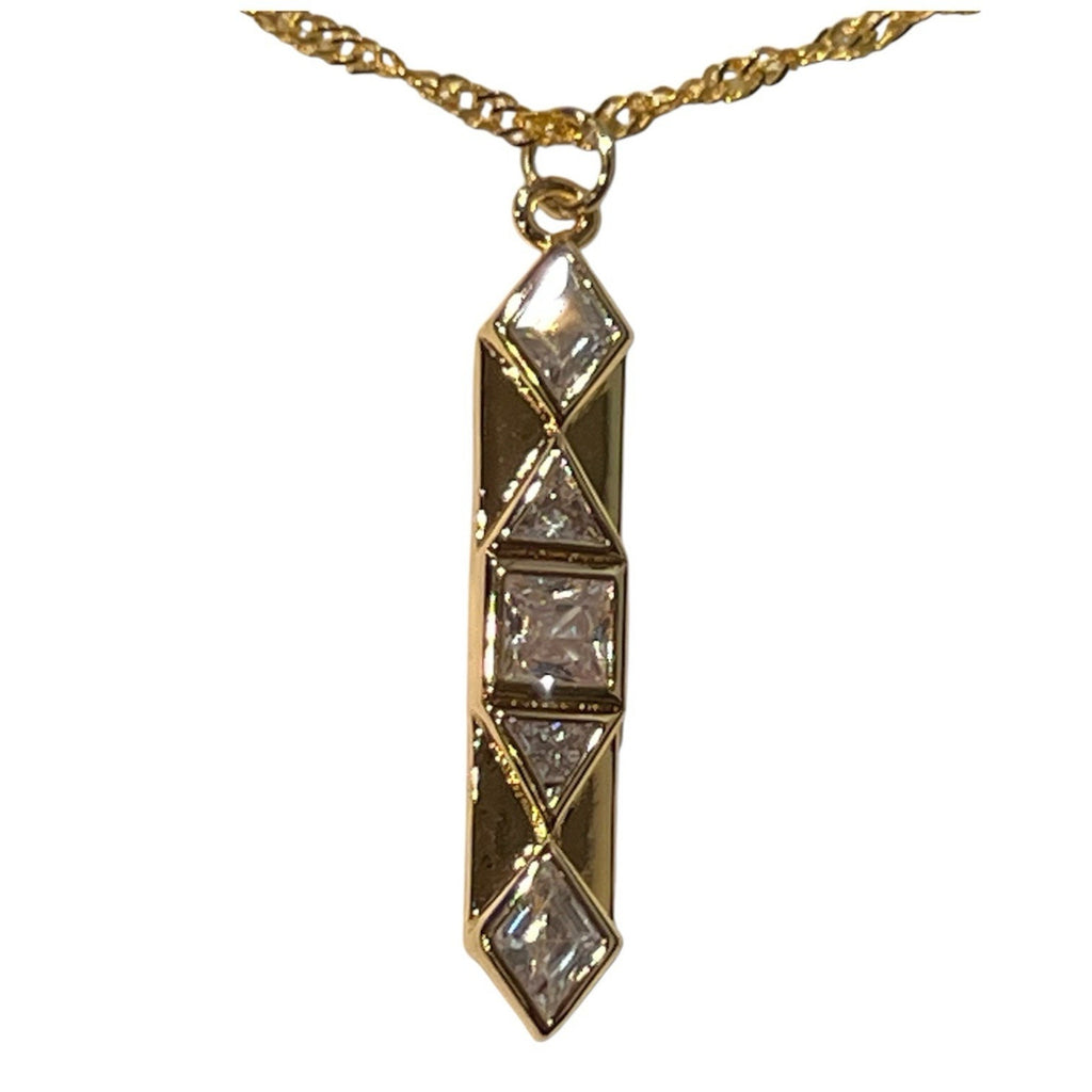 Sterling Forever necklace 14K gold-plated with cubic zirconia