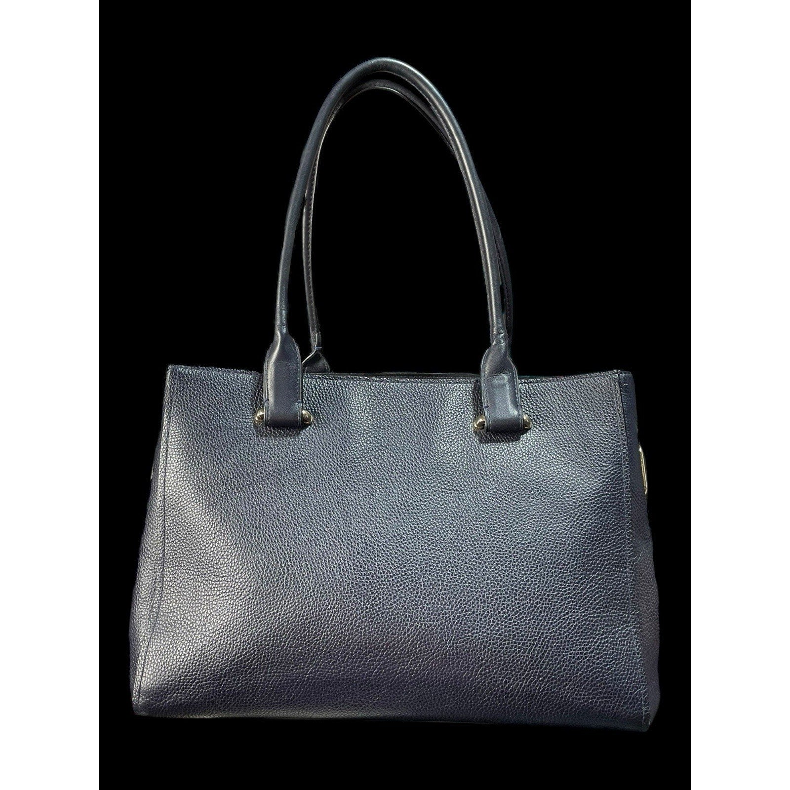Coach Swagger Shoulder bag in navy Blue pebbled leather.
