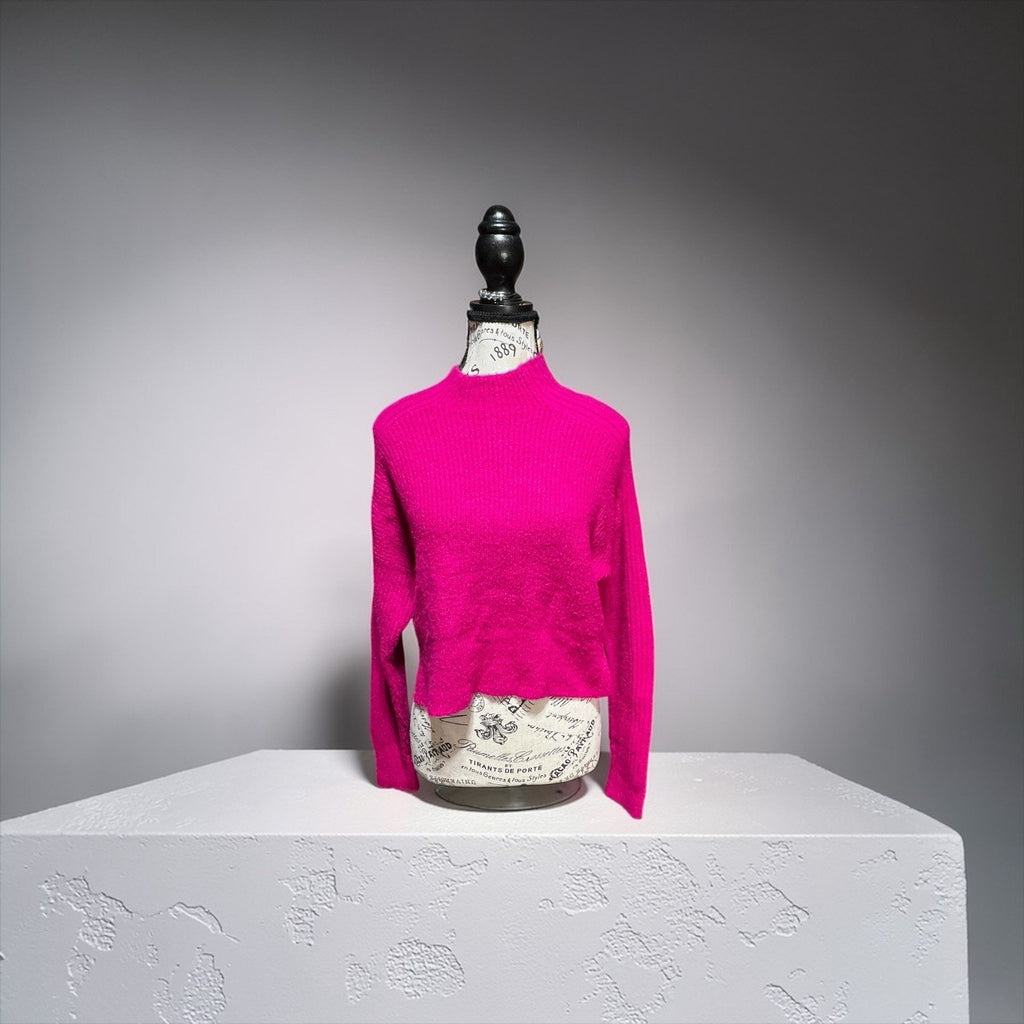 Frame Hot Pink Cropped Knit Sweater Women’s Size XS NWOT