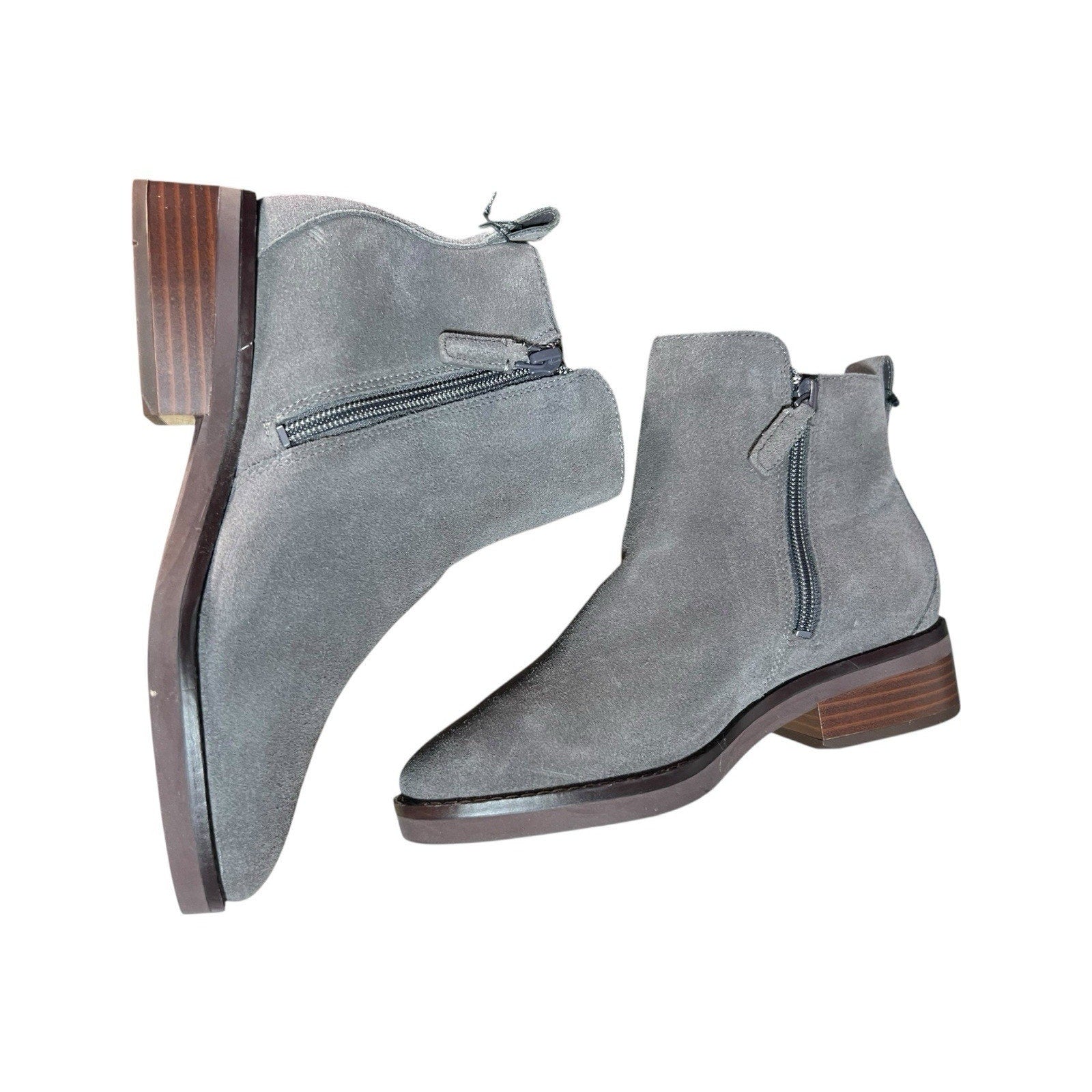 Cole Haan Gray Suede Ankle Bootie Womens Shoes Size 5B