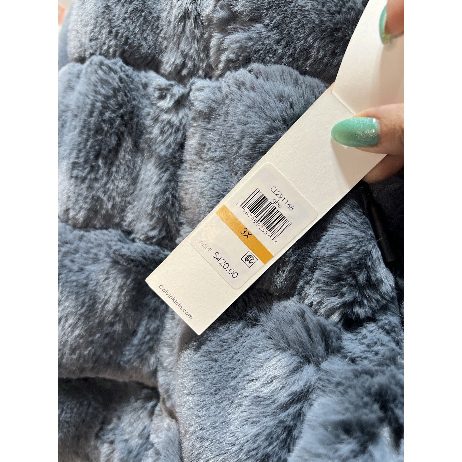 Calvin Klein Women's Faux-Fur Zip-Front Coat Size 3X New MSRP $420