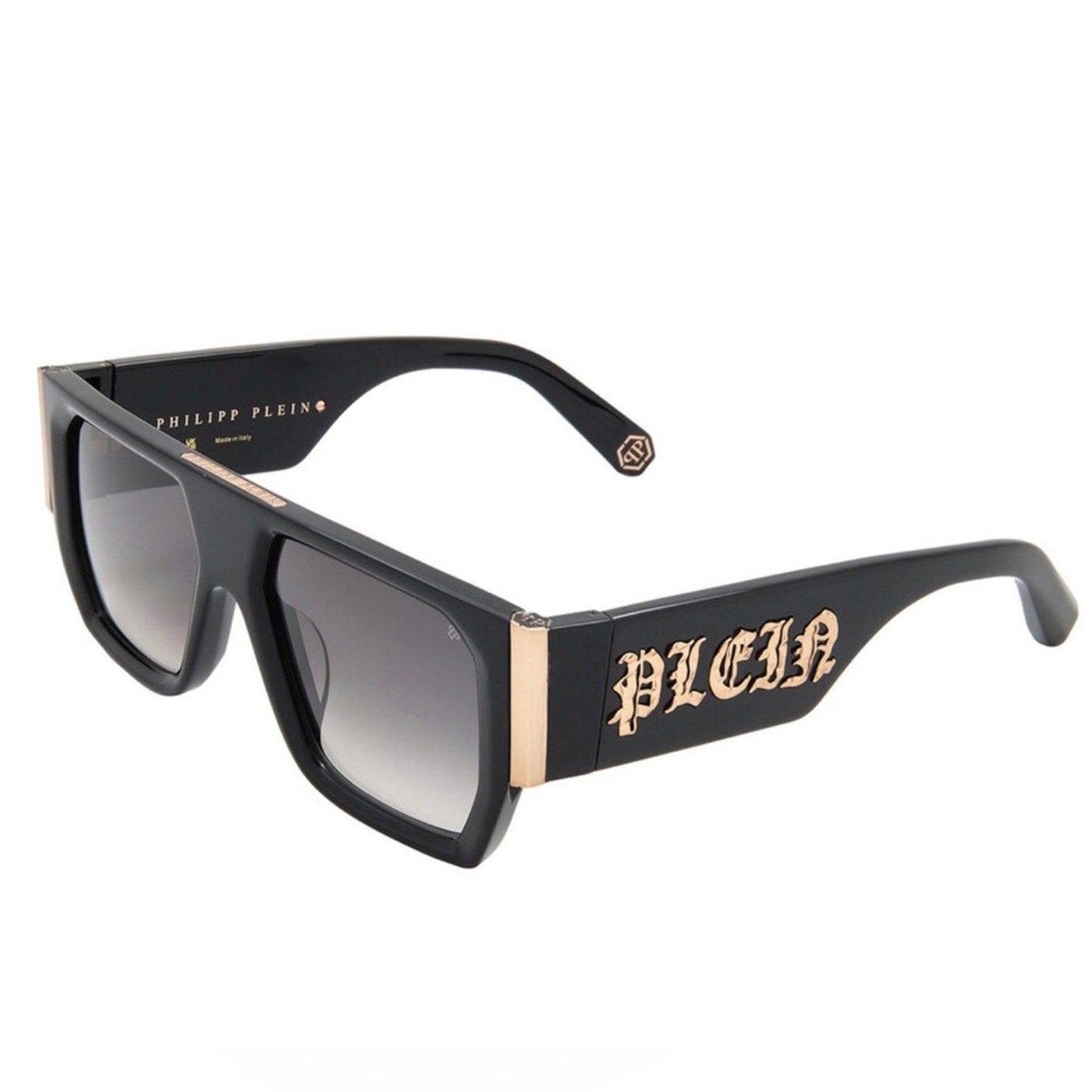 Philipp Plein Black and Gold Sunglasses NWT MSRP $805