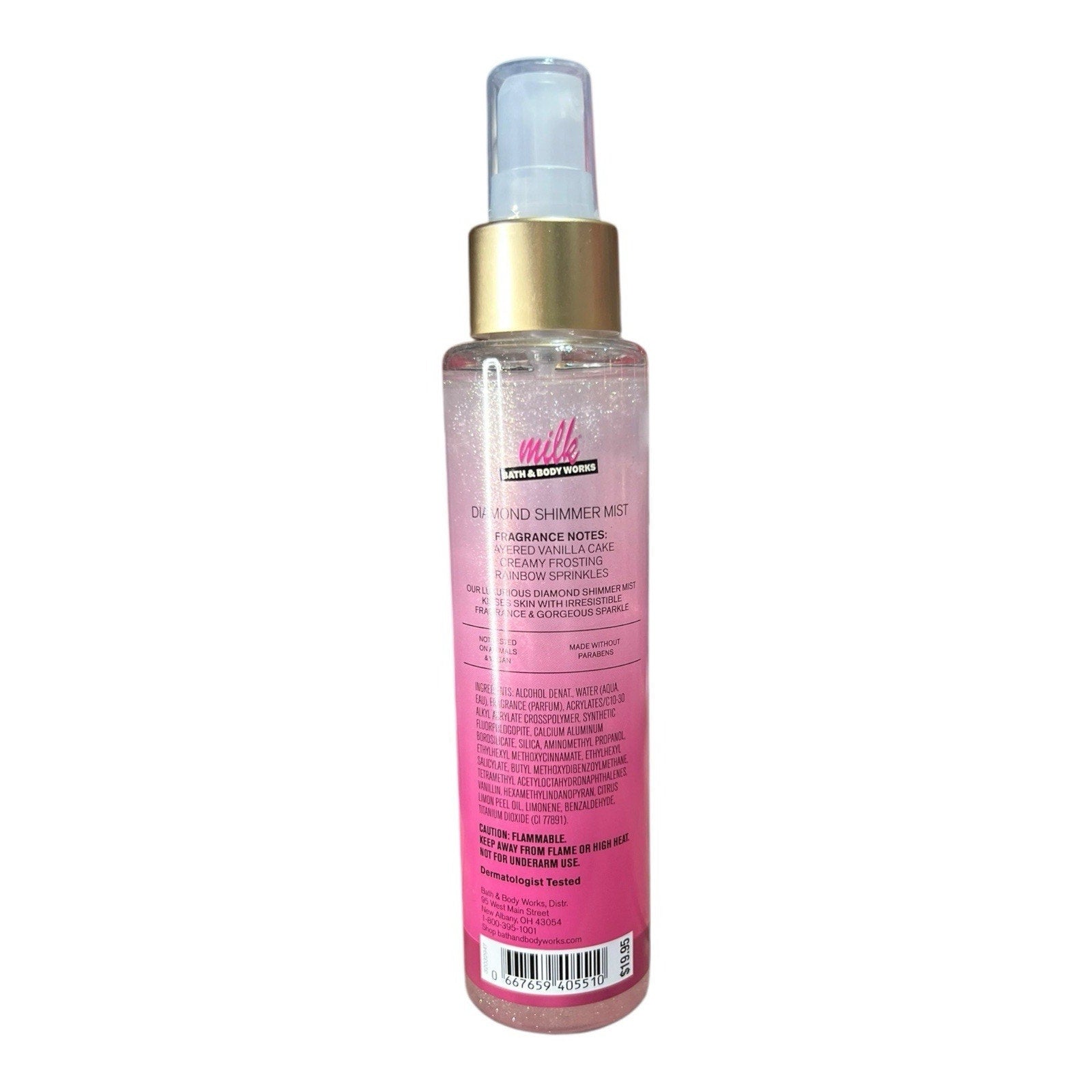 Bath & Body Works Milk Bar Birthday Cake Diamond Shimmer Mist 4.9 Oz