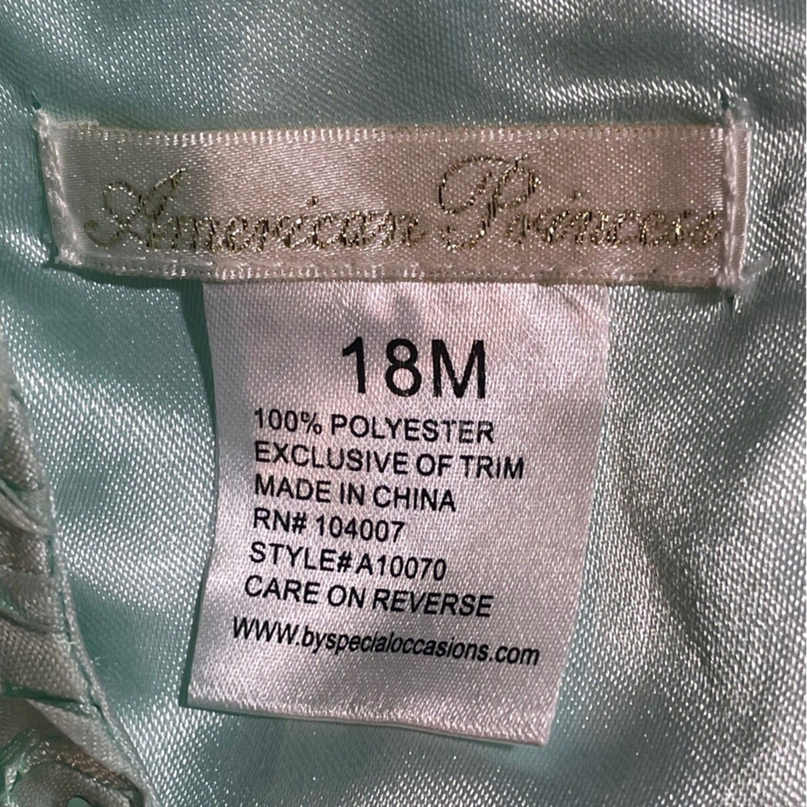 American Princess 18-Month Mint Floral Dress, Like New