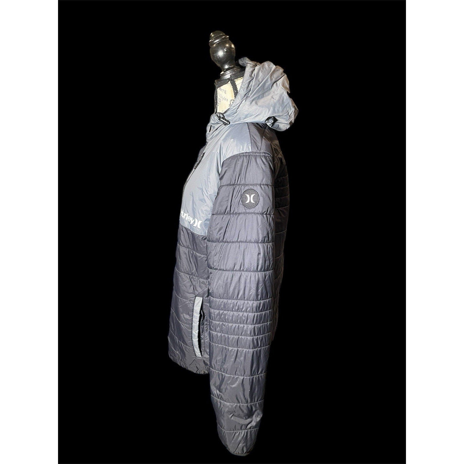 Hurley Mens Large Lightweight Nylon Jacket Packable Windbreaker Athletic