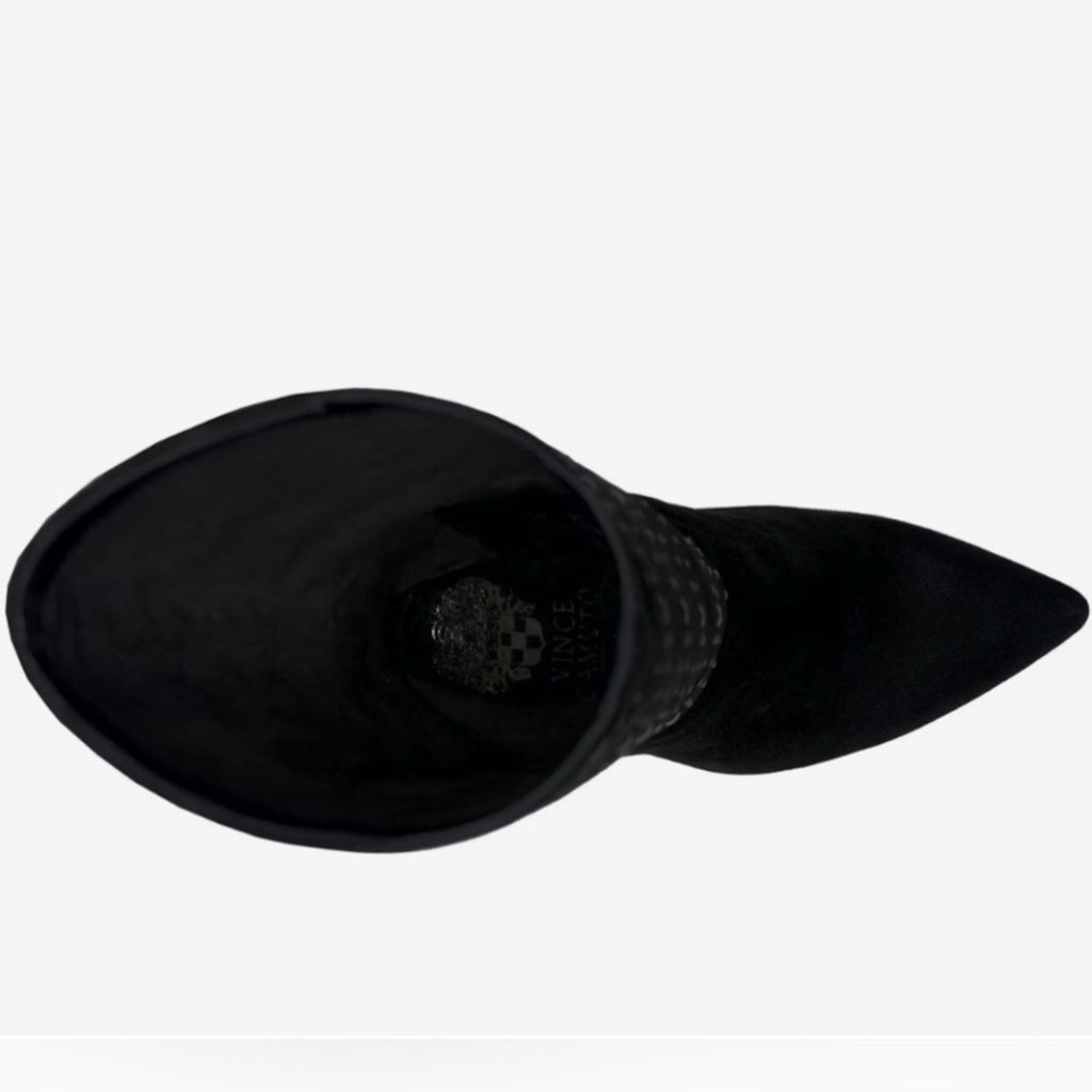 Vince Camuto Panaryaz  Black Suede Knee-High Boots with Fringe New 8.5 $285 MSRP