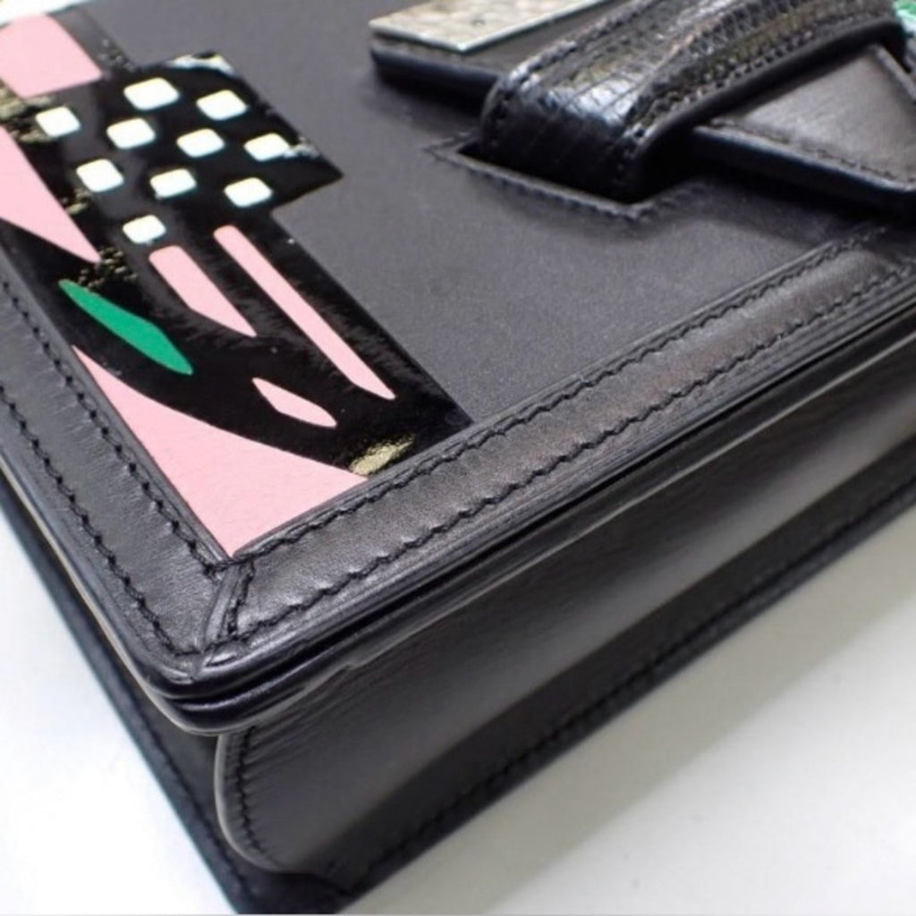 Loewe Barcelona Tulip Black and Pink Shoulder Bag with COA